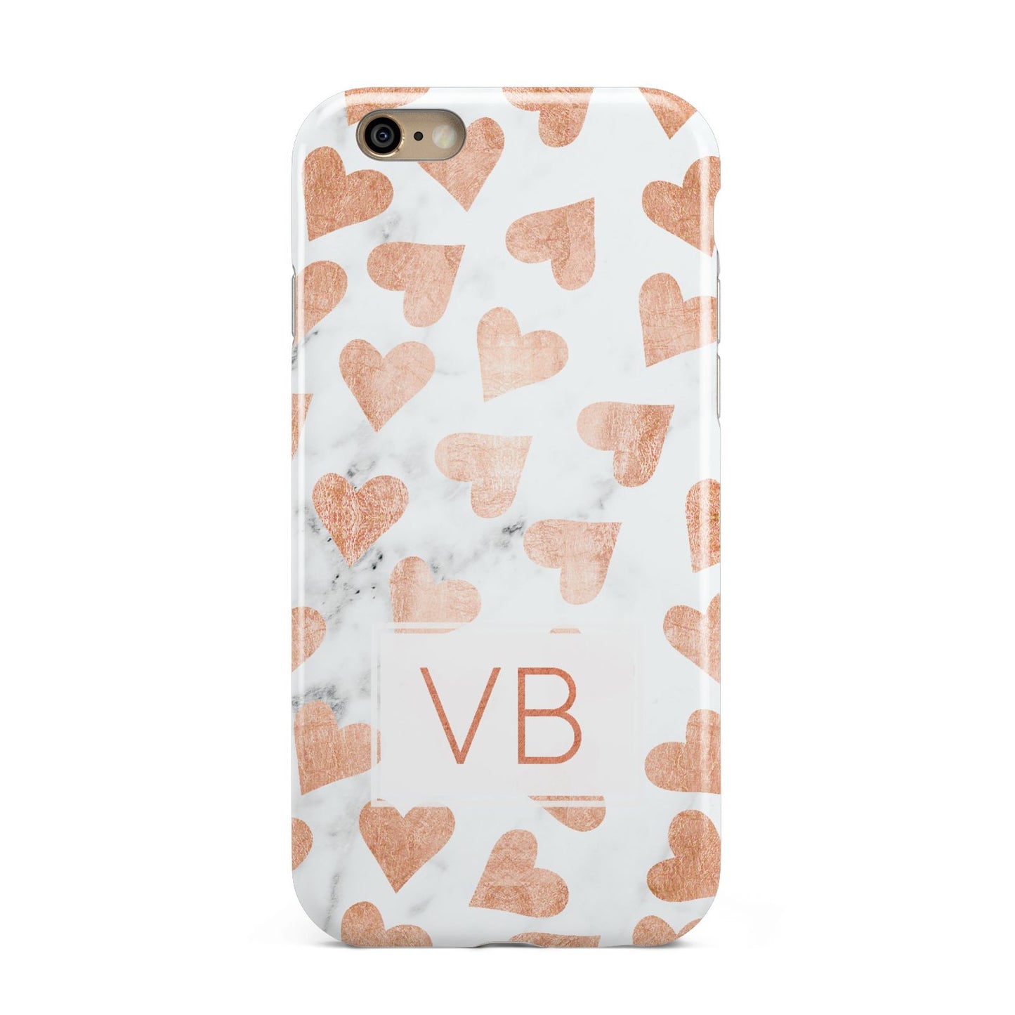 Personalised Heart Initialled Marble Apple iPhone 6 3D Tough Case