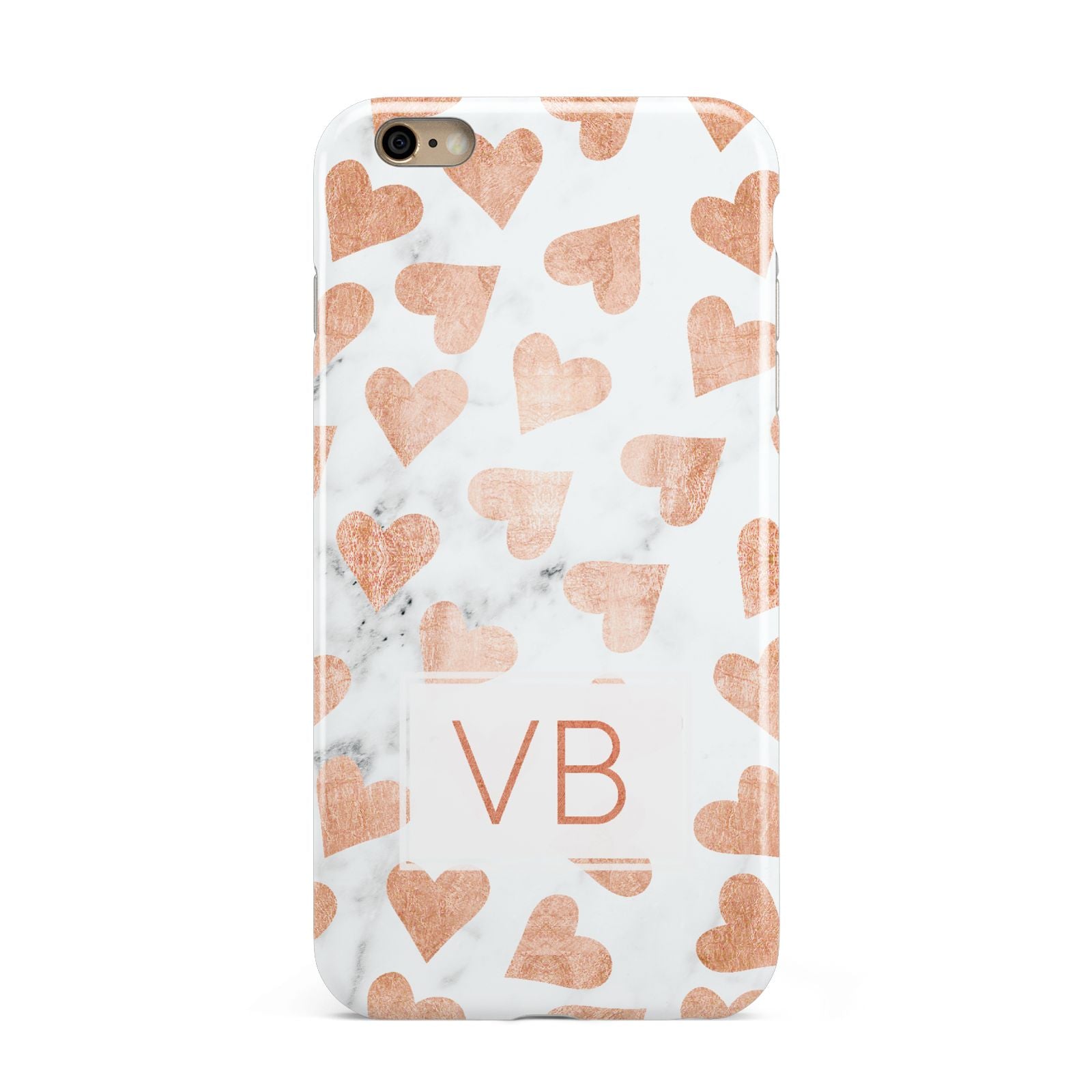 Personalised Heart Initialled Marble Apple iPhone 6 Plus 3D Tough Case