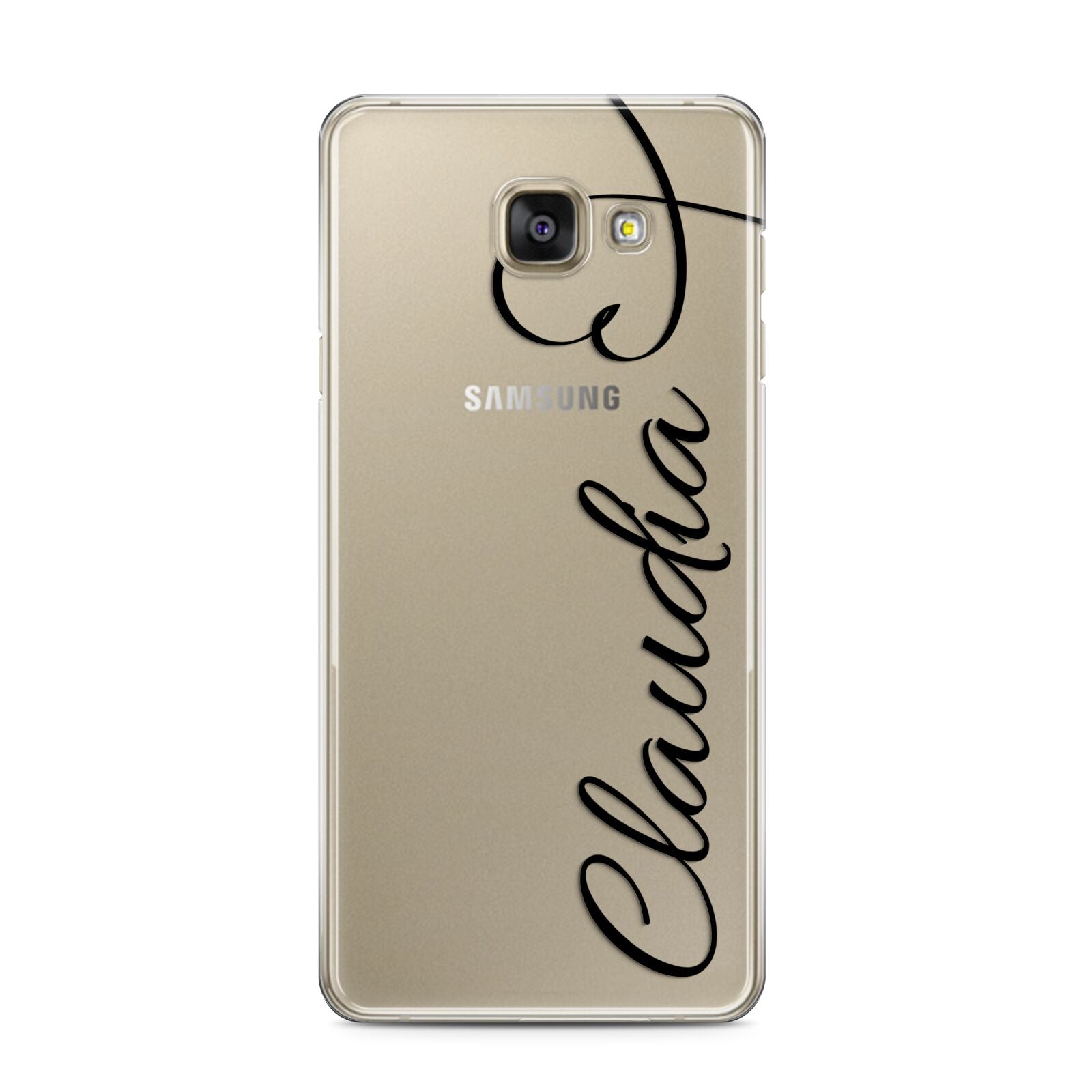 Personalised Heart Name Samsung Galaxy A3 2016 Case on gold phone