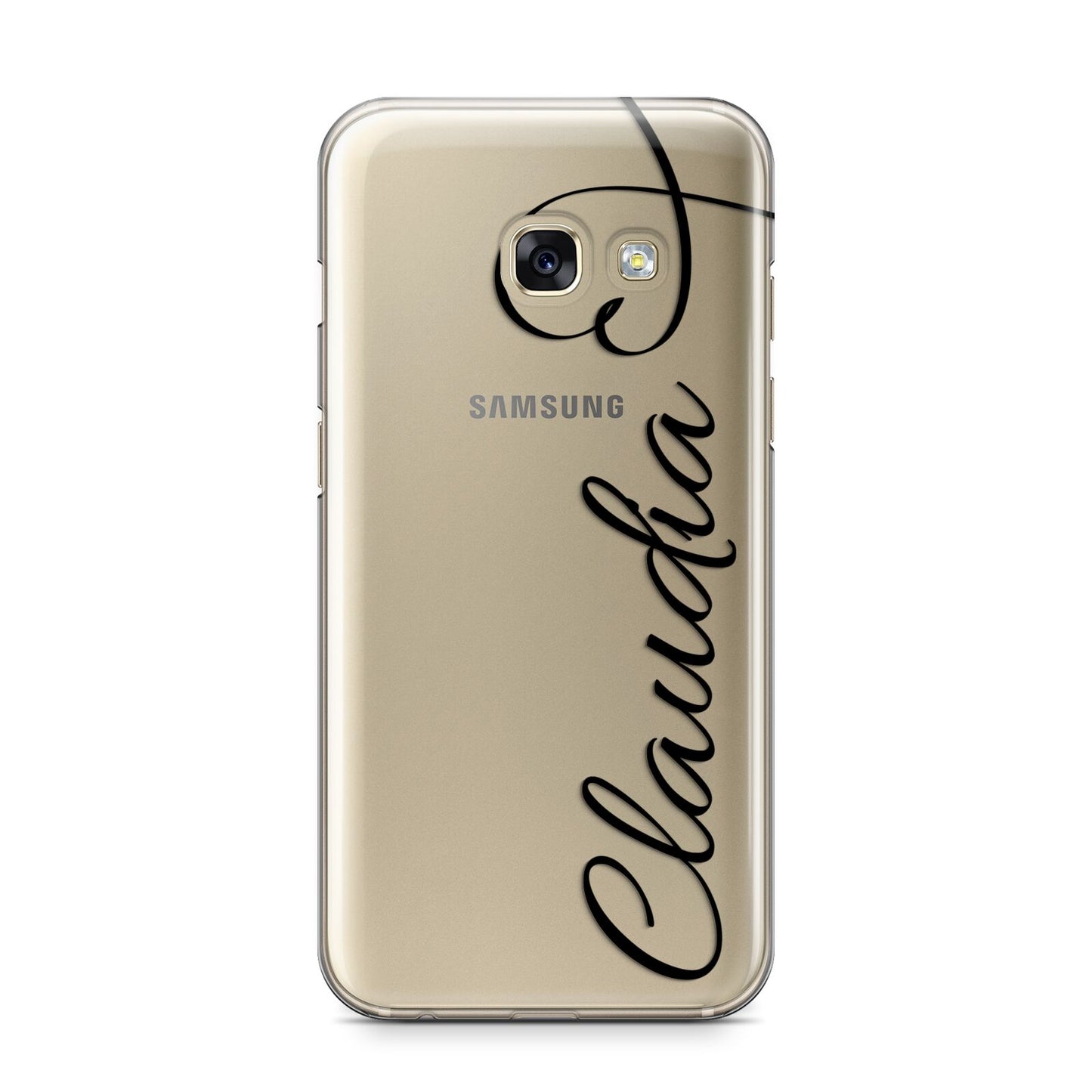 Personalised Heart Name Samsung Galaxy A3 2017 Case on gold phone