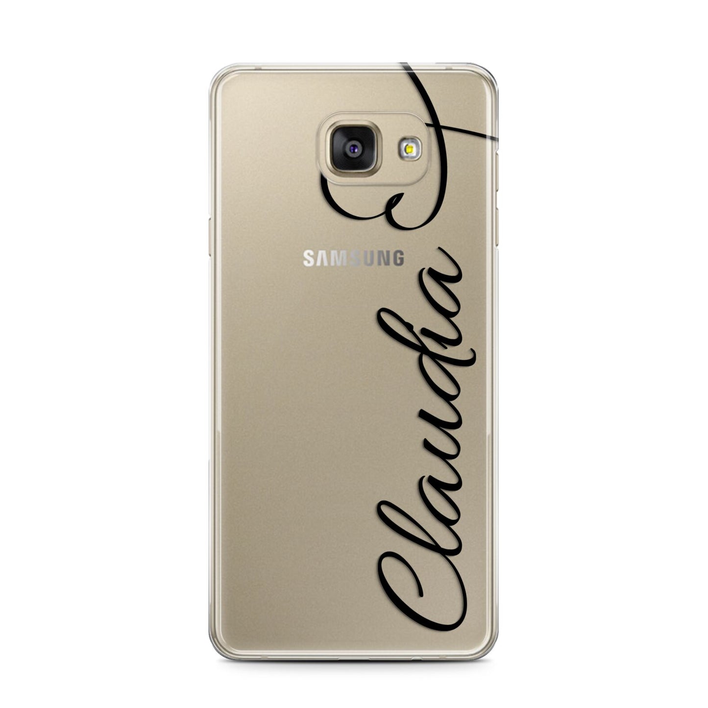 Personalised Heart Name Samsung Galaxy A7 2016 Case on gold phone