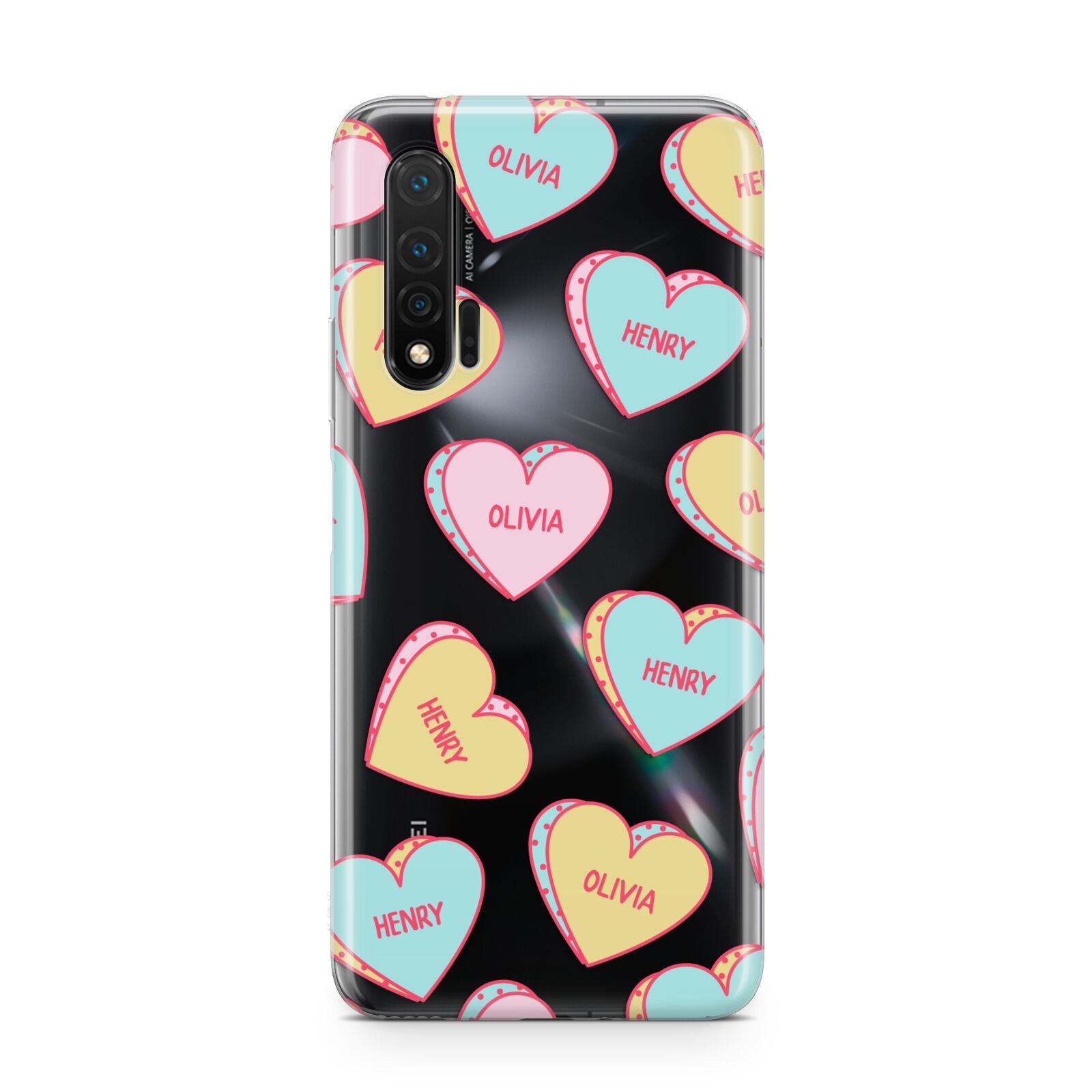 Personalised Heart Sweets Huawei Nova 6 Phone Case
