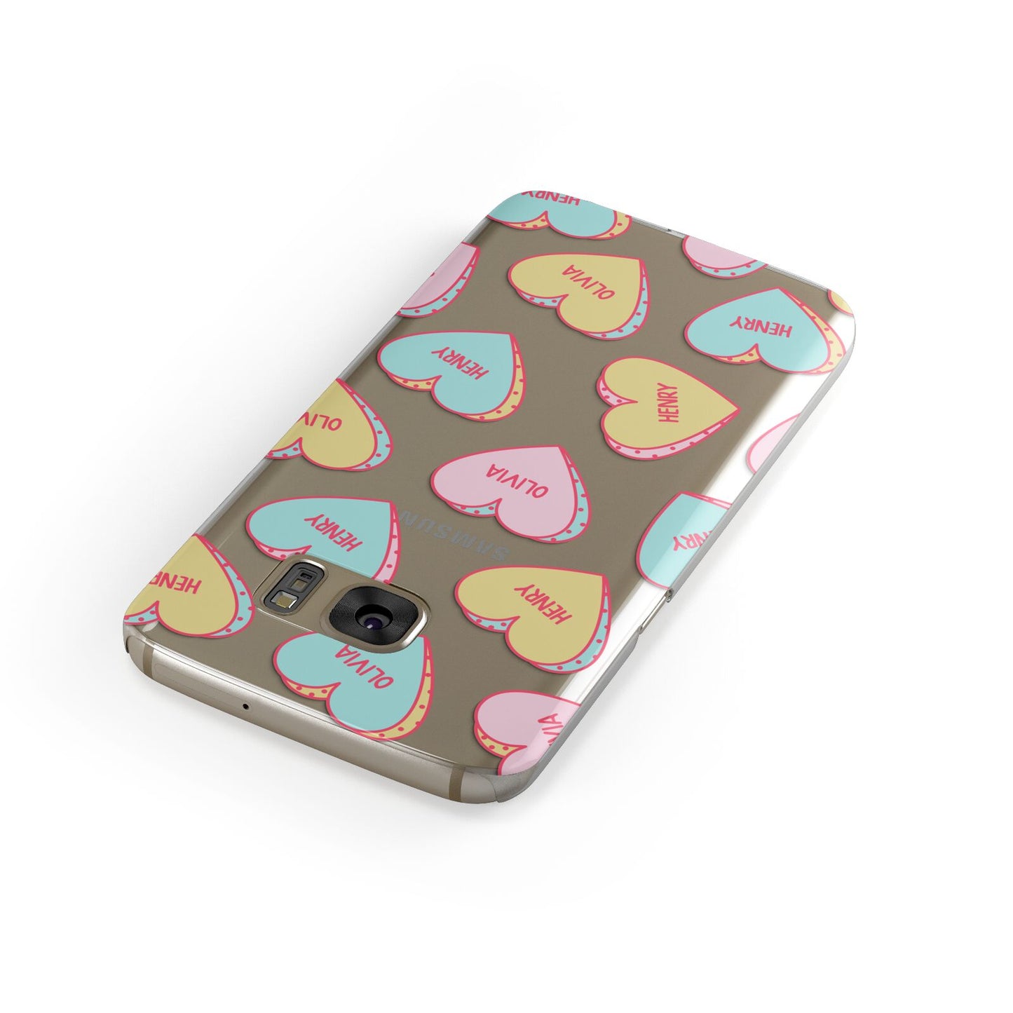 Personalised Heart Sweets Samsung Galaxy Case Front Close Up