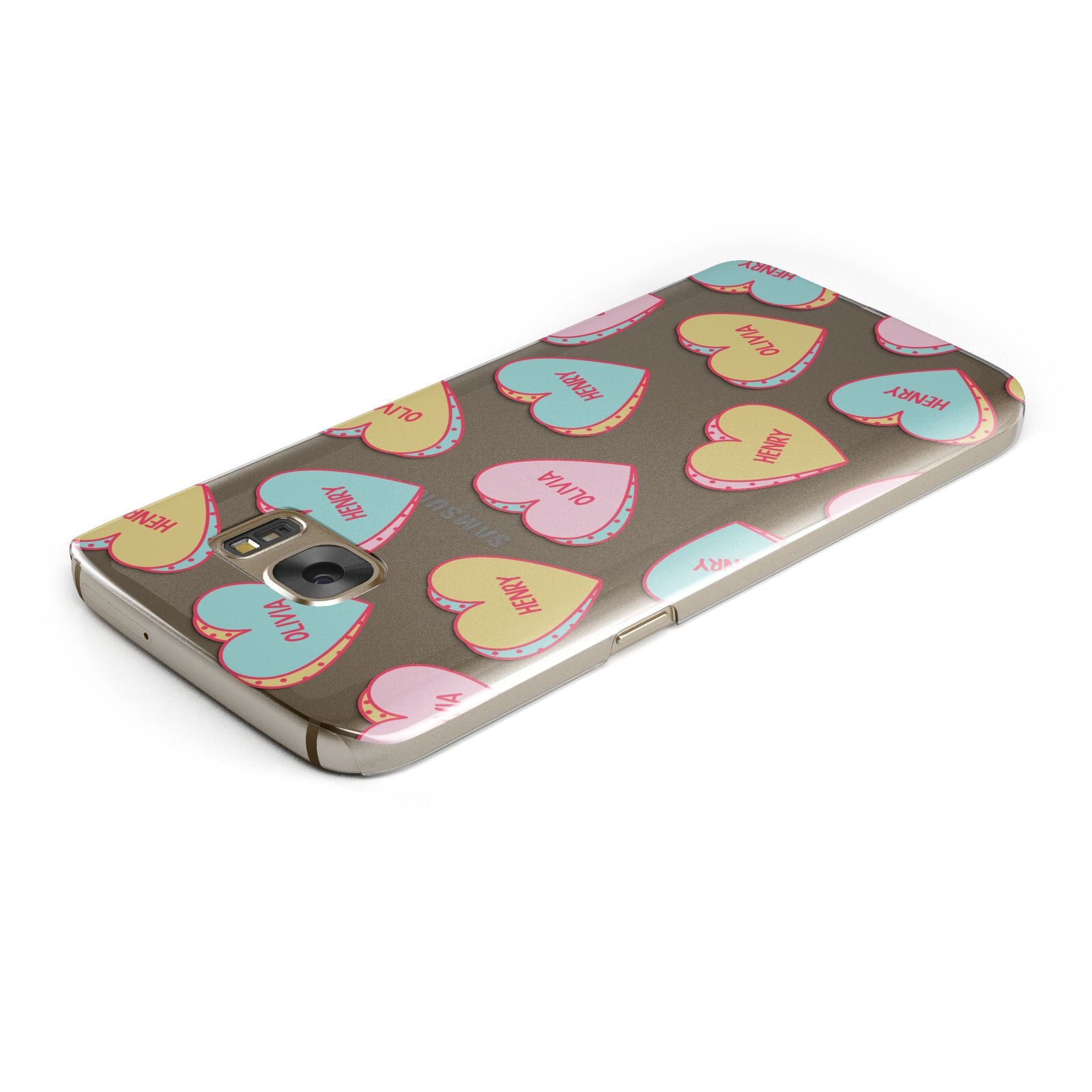 Personalised Heart Sweets Samsung Galaxy Case Top Cutout