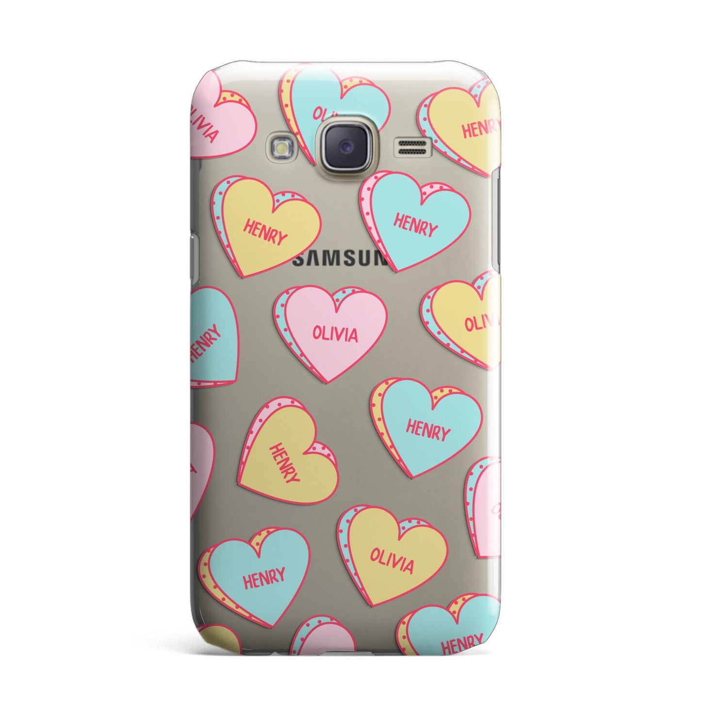 Personalised Heart Sweets Samsung Galaxy J7 Case