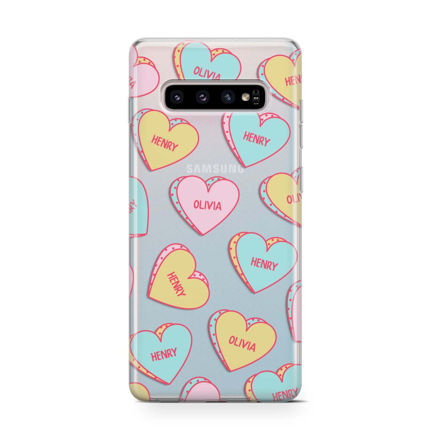 Personalised Heart Sweets Samsung Galaxy S10 Case