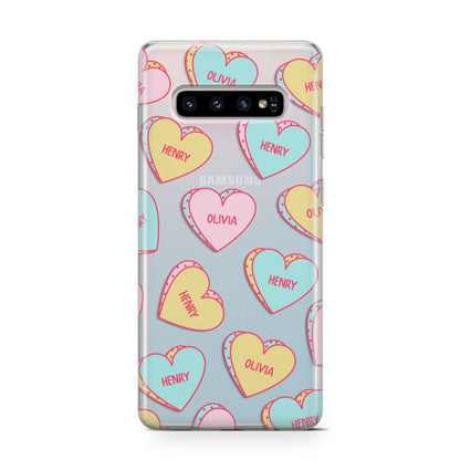 Personalised Heart Sweets Samsung Galaxy S10 Case