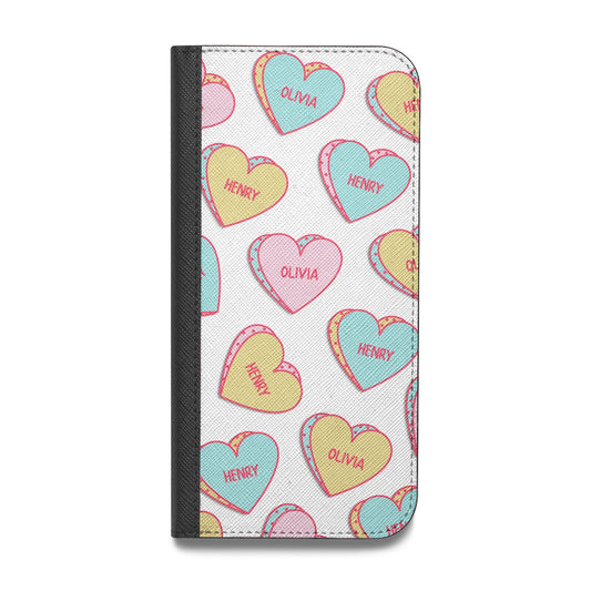 Personalised Heart Sweets Vegan Leather Flip Samsung Case