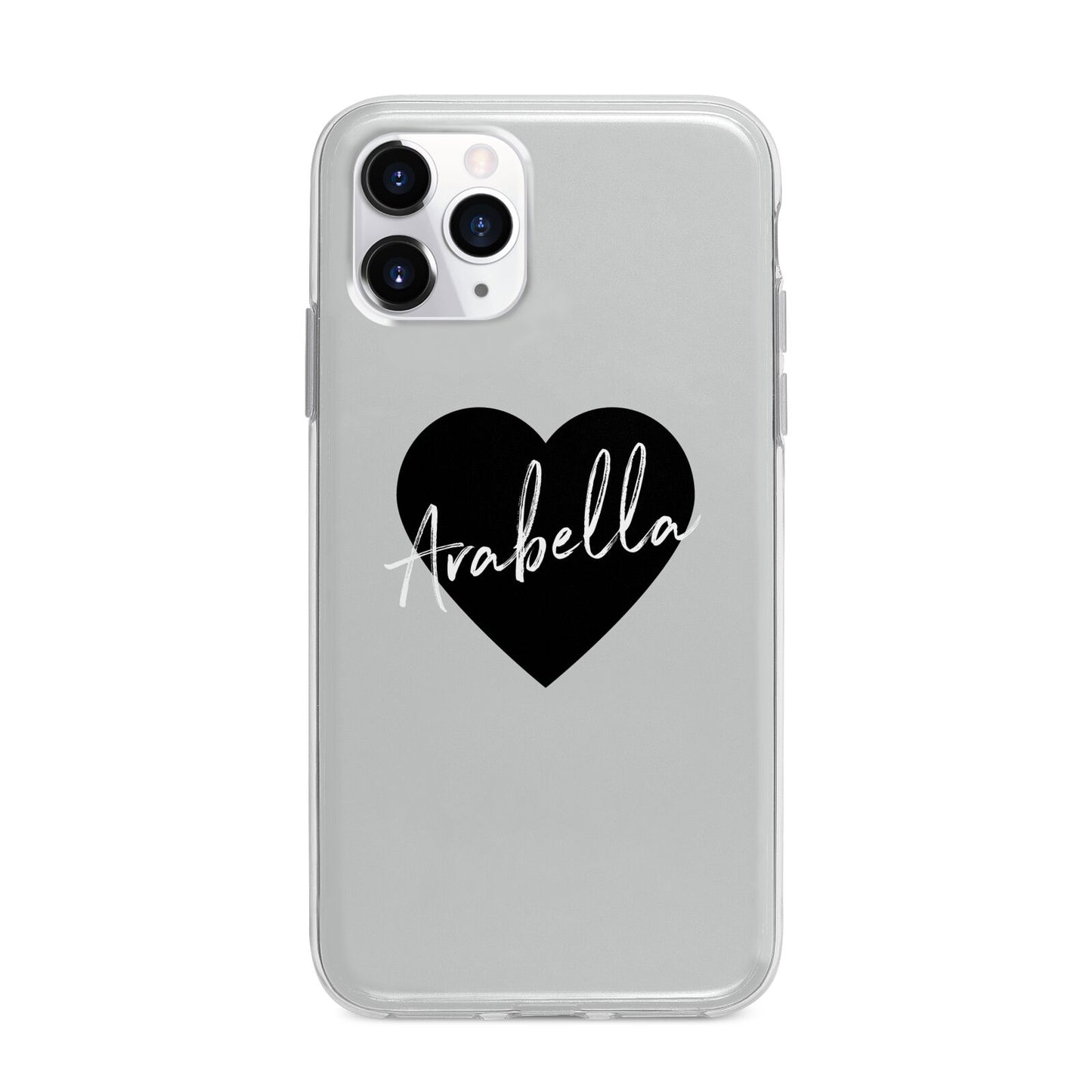 Personalised Heart Valentines Apple iPhone 11 Pro Max in Silver with Bumper Case