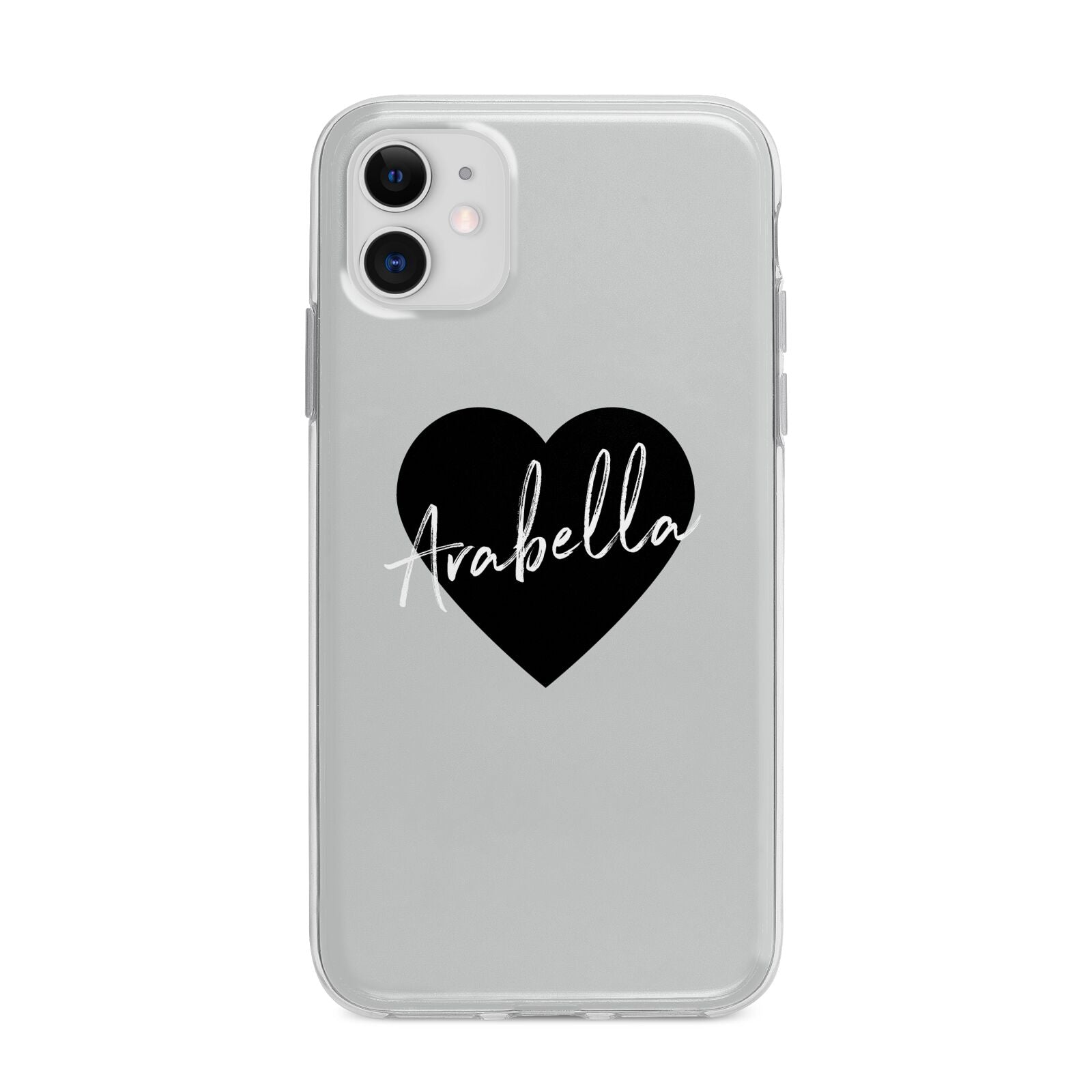 Personalised Heart Valentines Apple iPhone 11 in White with Bumper Case