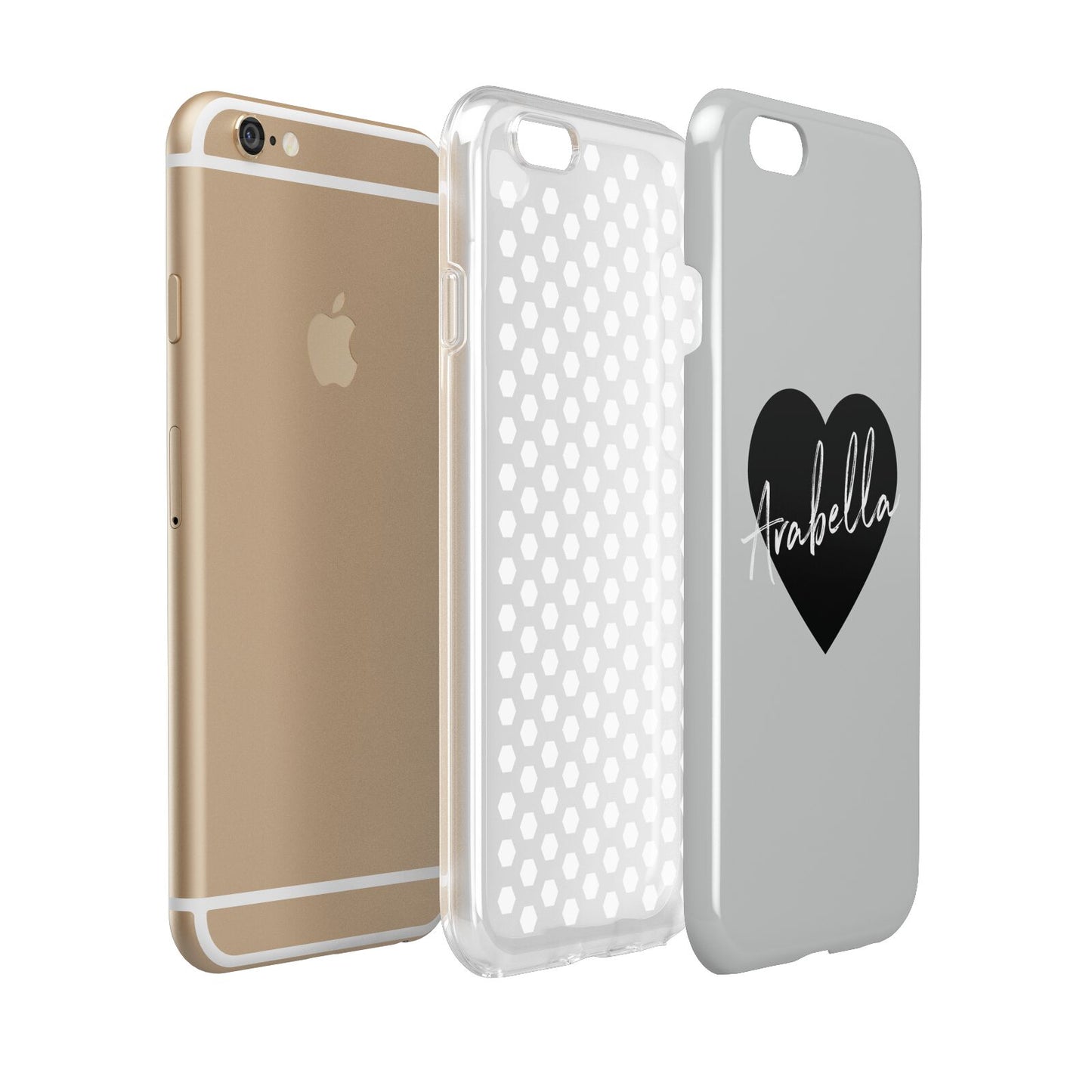 Personalised Heart Valentines Apple iPhone 6 3D Tough Case Expanded view