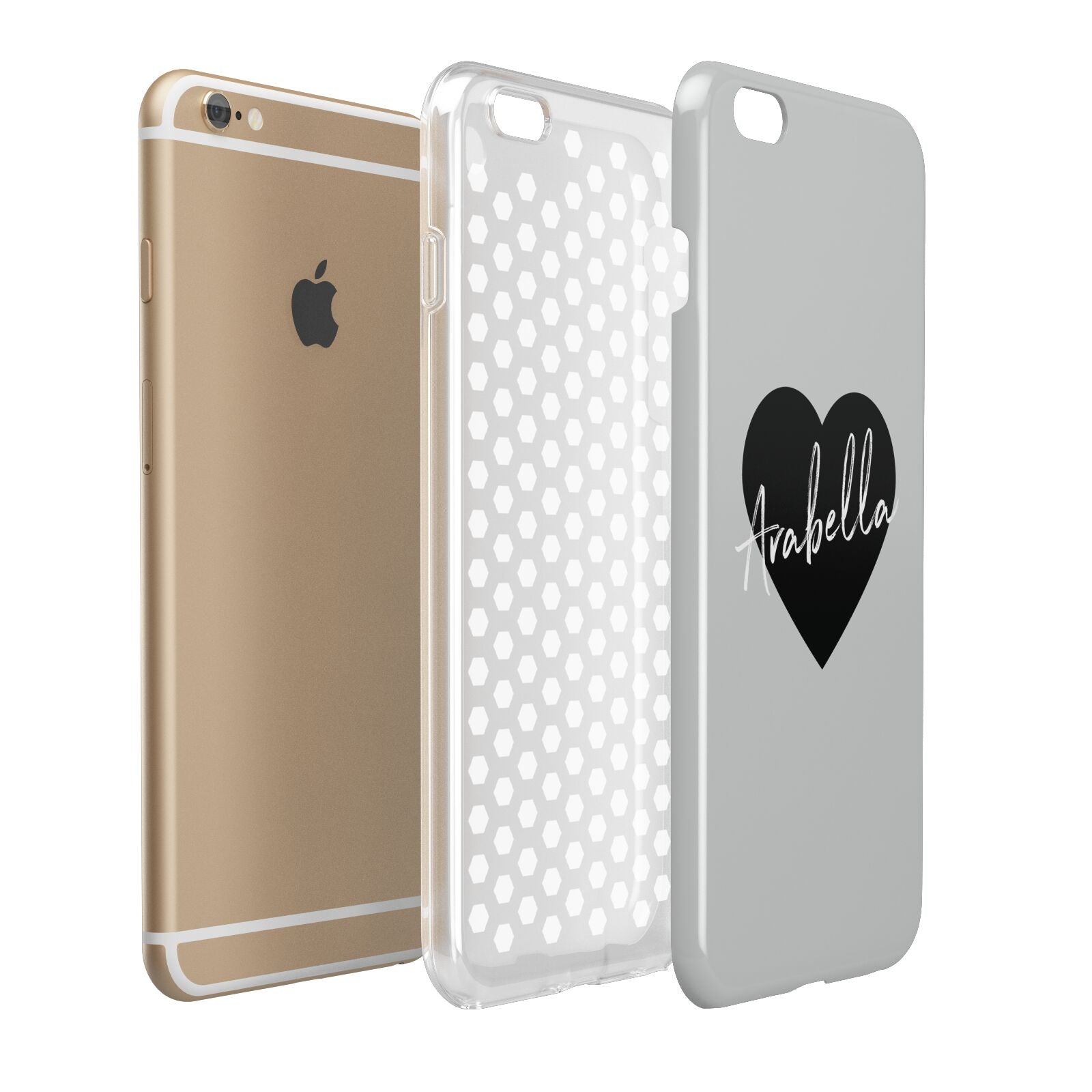 Personalised Heart Valentines Apple iPhone 6 Plus 3D Tough Case Expand Detail Image