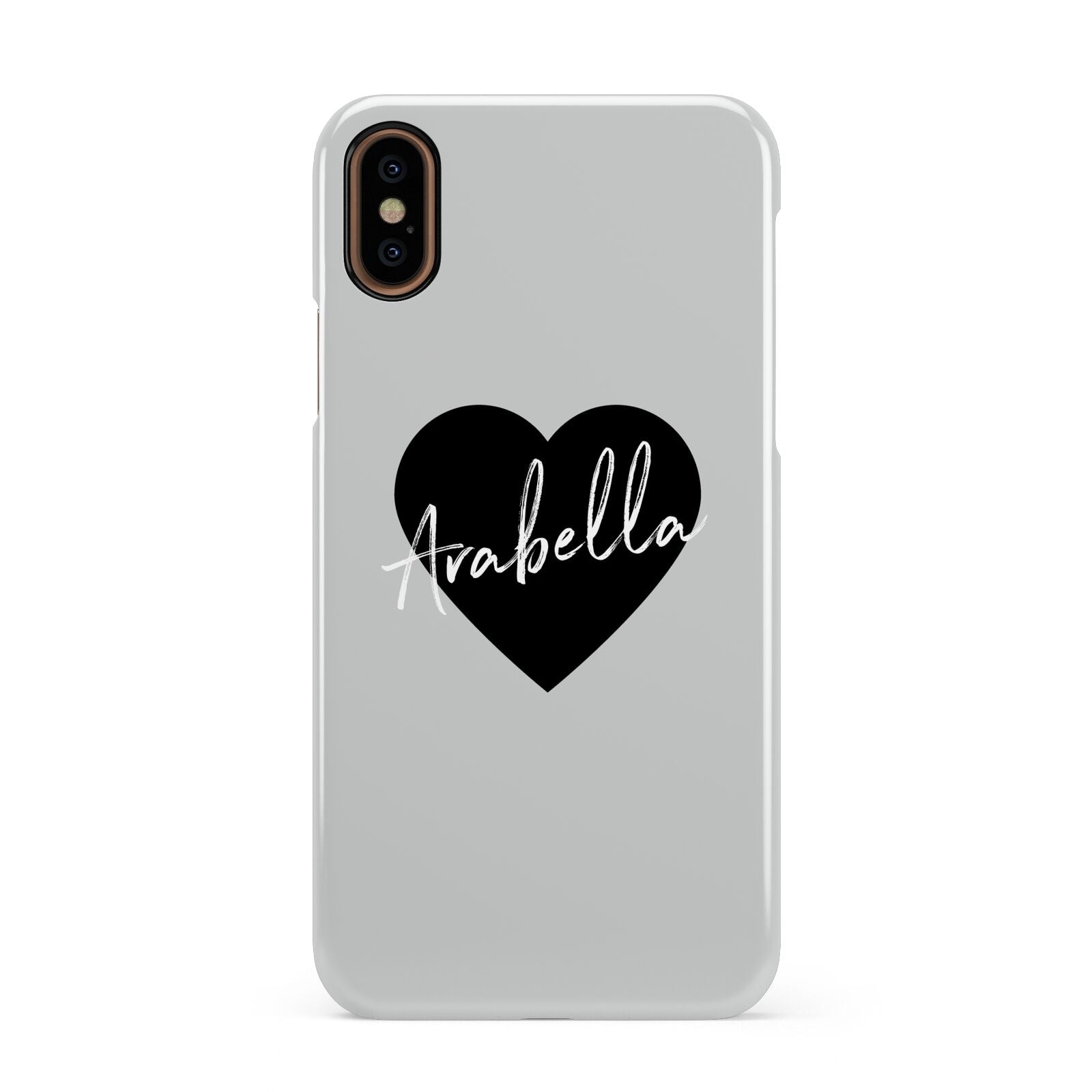 Personalised Heart Valentines Apple iPhone XS 3D Snap Case