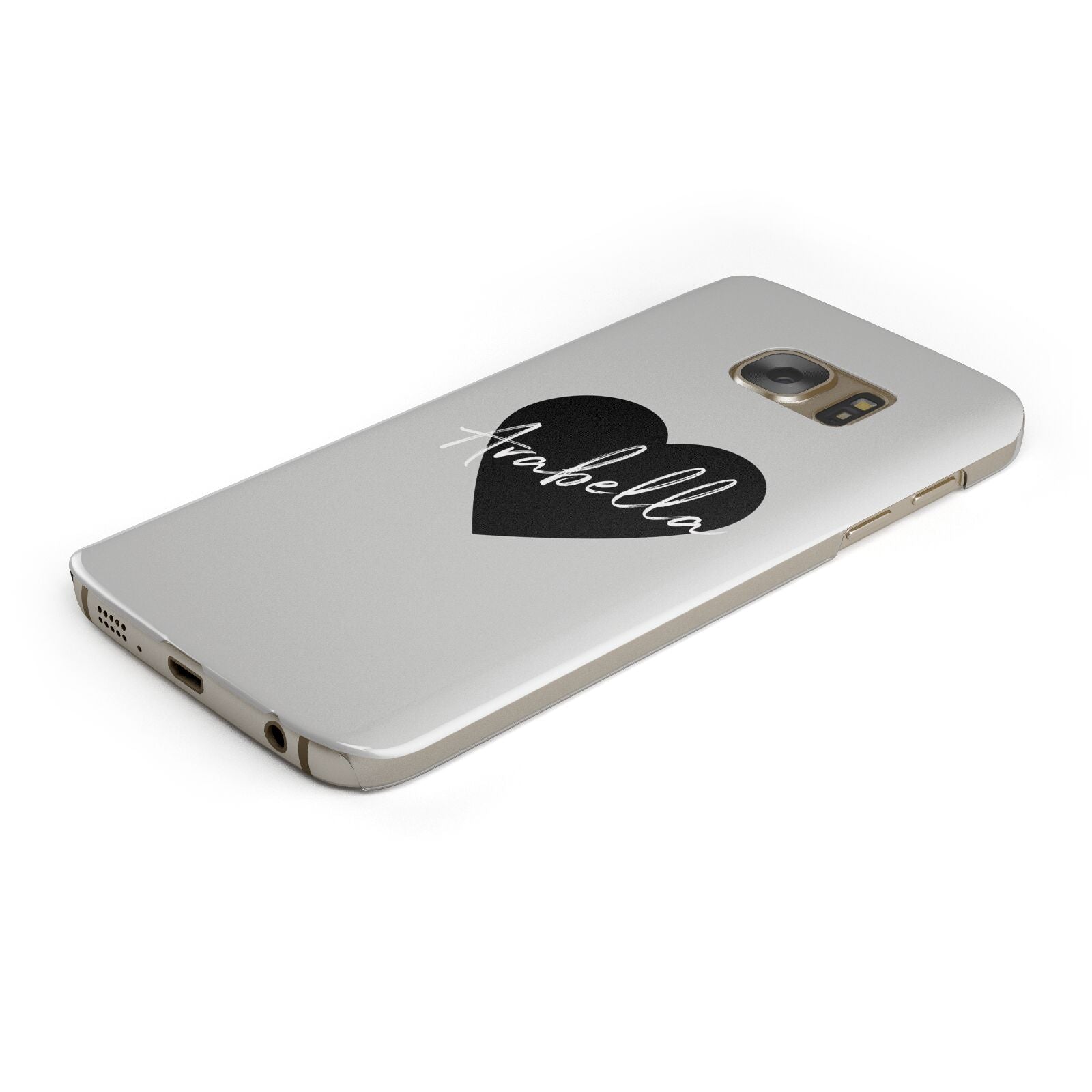 Personalised Heart Valentines Protective Samsung Galaxy Case Angled Image