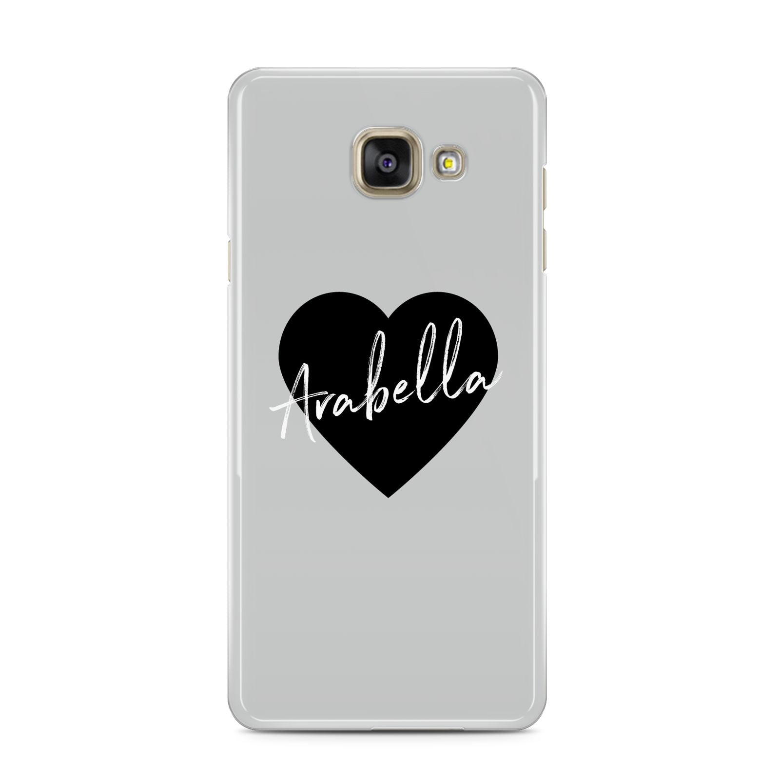 Personalised Heart Valentines Samsung Galaxy A3 2016 Case on gold phone