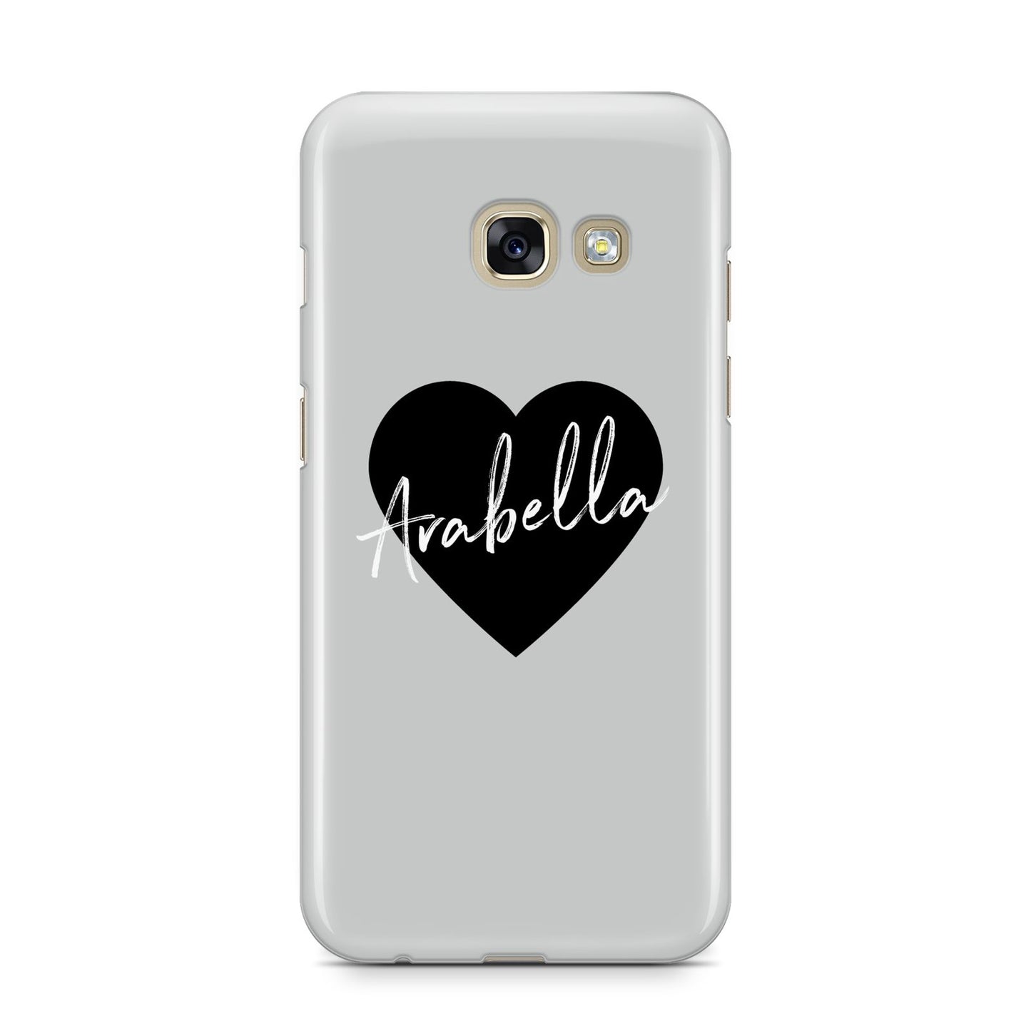 Personalised Heart Valentines Samsung Galaxy A3 2017 Case on gold phone