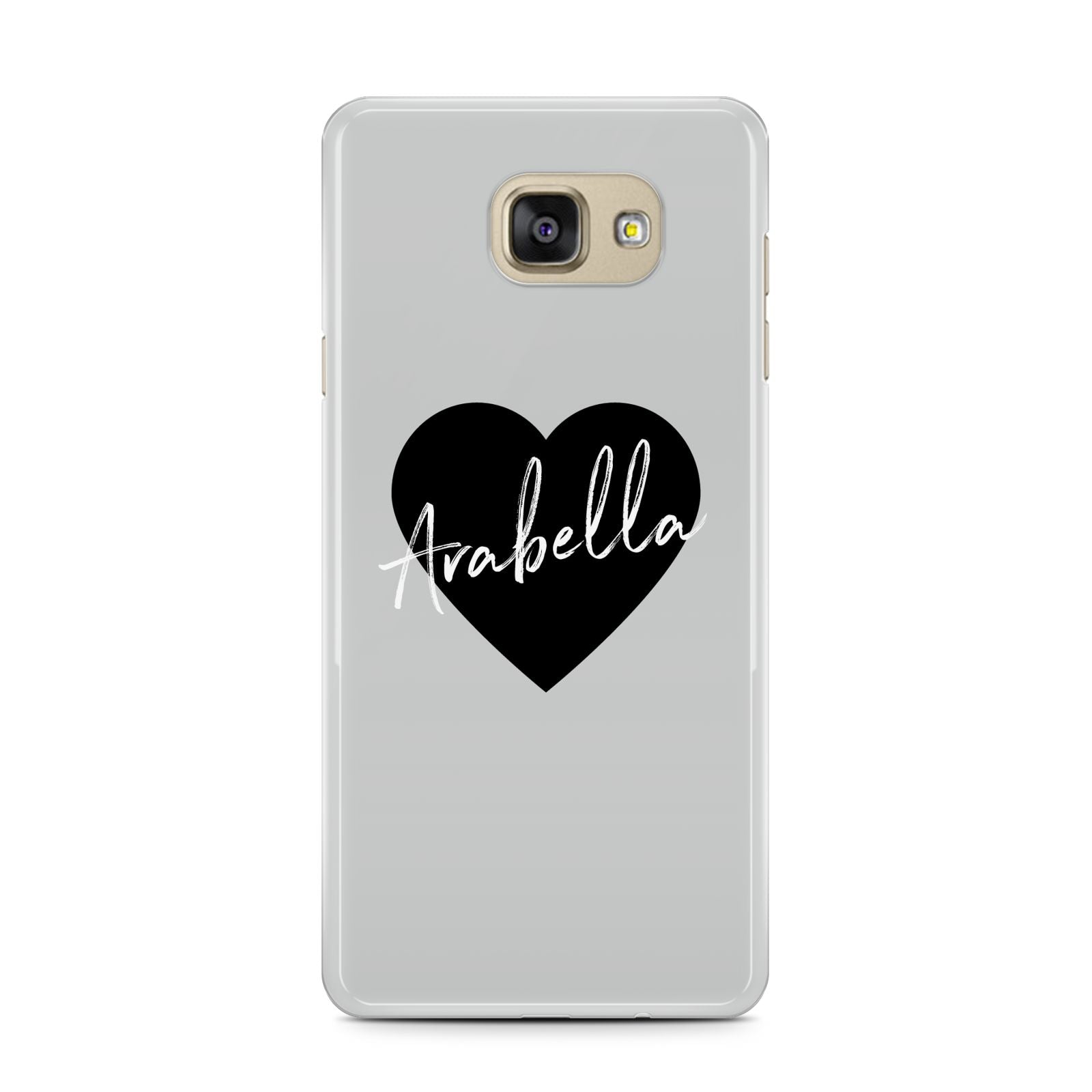 Personalised Heart Valentines Samsung Galaxy A7 2016 Case on gold phone