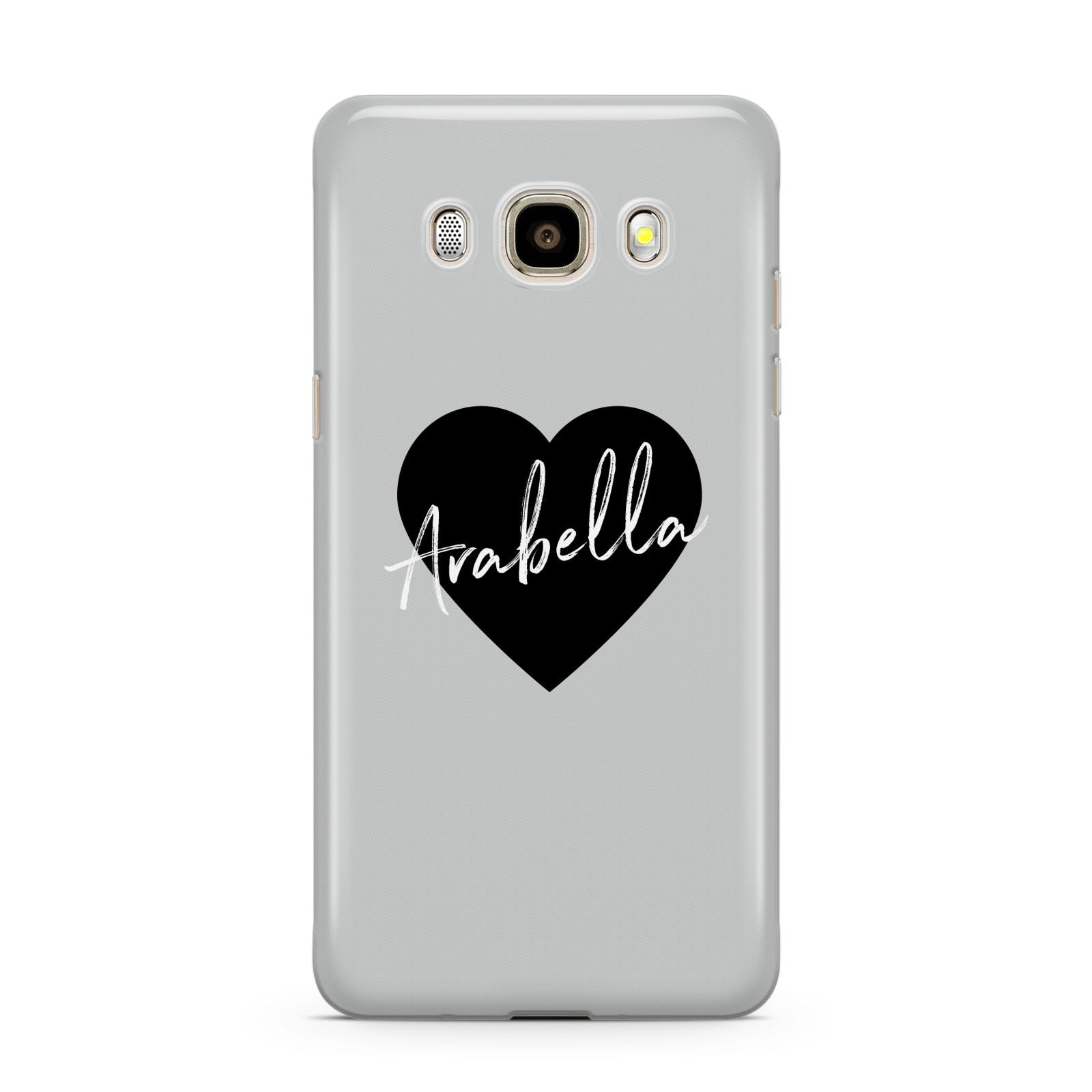 Personalised Heart Valentines Samsung Galaxy J7 2016 Case on gold phone