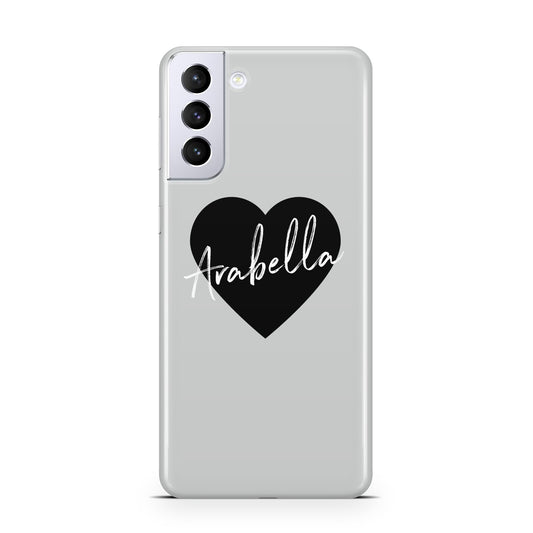 Personalised Heart Valentines Samsung S21 Plus Phone Case