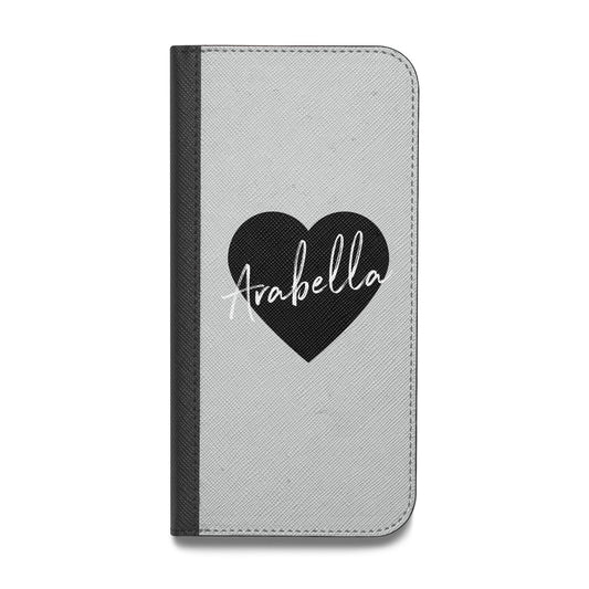 Personalised Heart Valentines Vegan Leather Flip iPhone Case