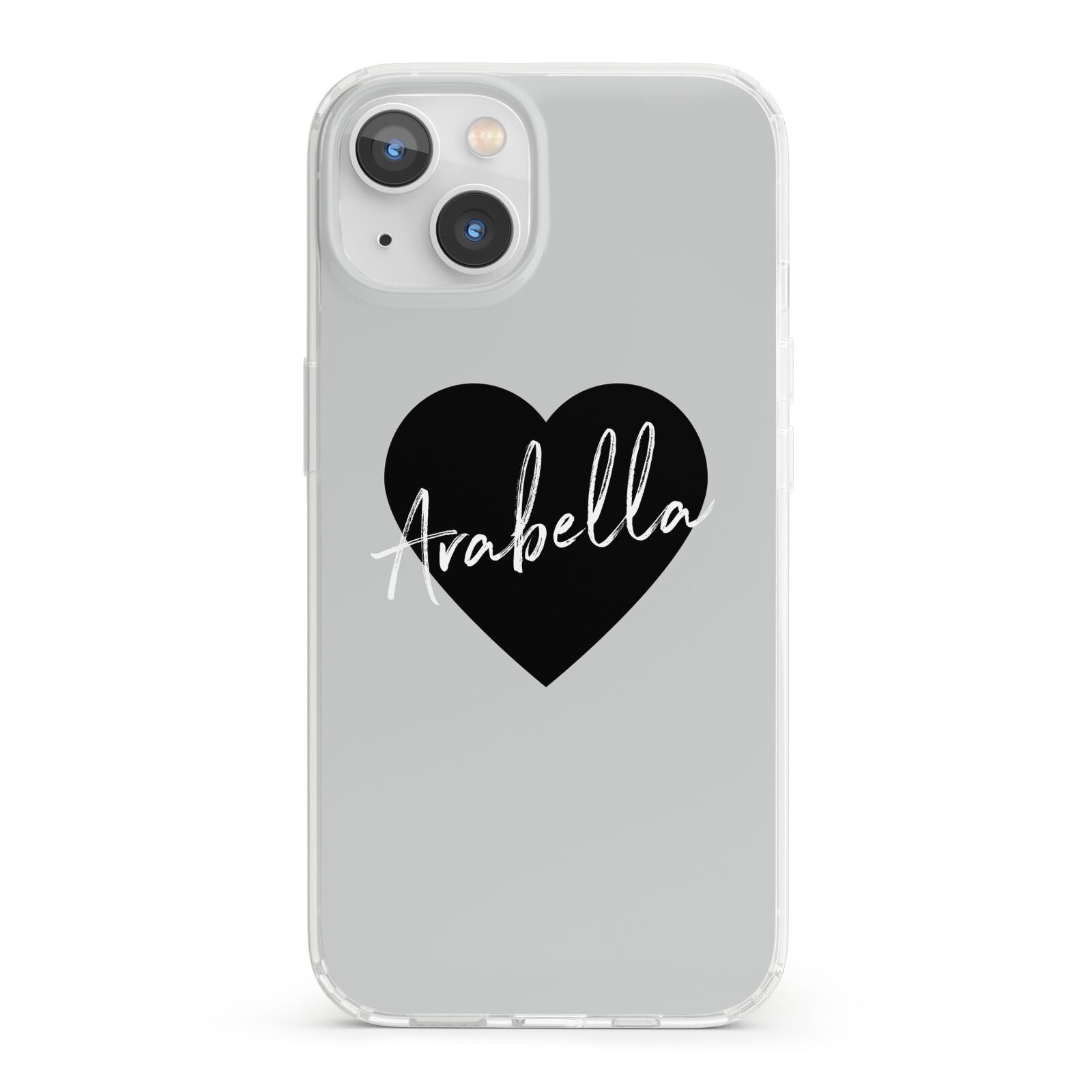 Personalised Heart Valentines iPhone 13 Clear Bumper Case