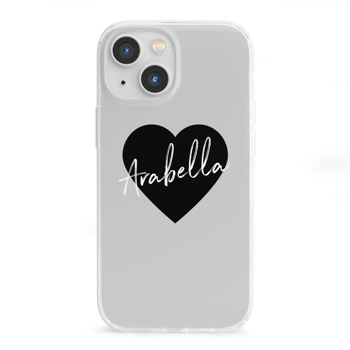 Personalised Heart Valentines iPhone 13 Mini Clear Bumper Case