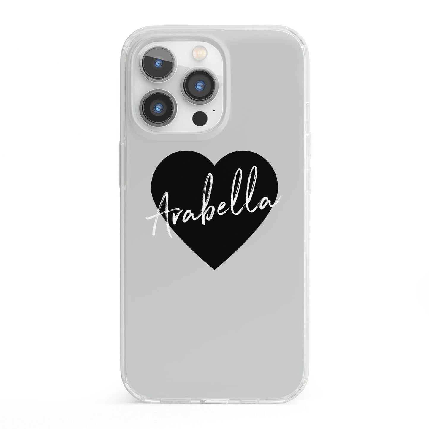 Personalised Heart Valentines iPhone 13 Pro Clear Bumper Case