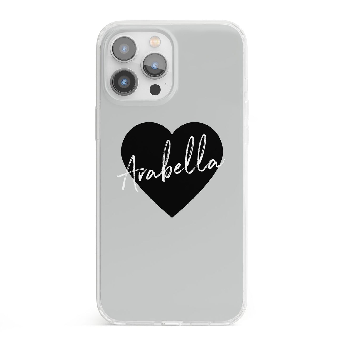 Personalised Heart Valentines iPhone 13 Pro Max Clear Bumper Case