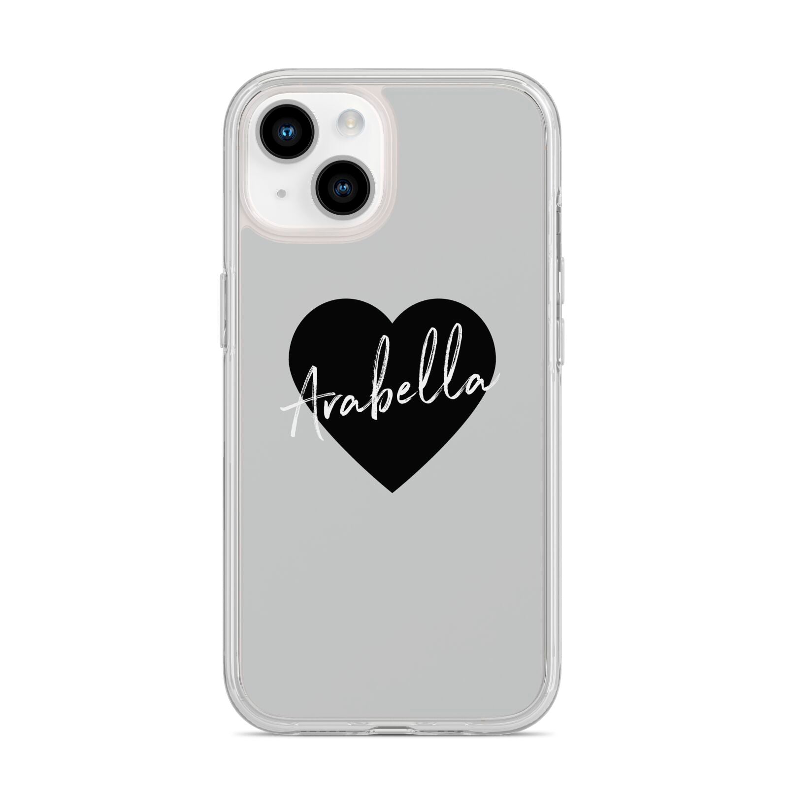 Personalised Heart Valentines iPhone 14 Clear Tough Case Starlight