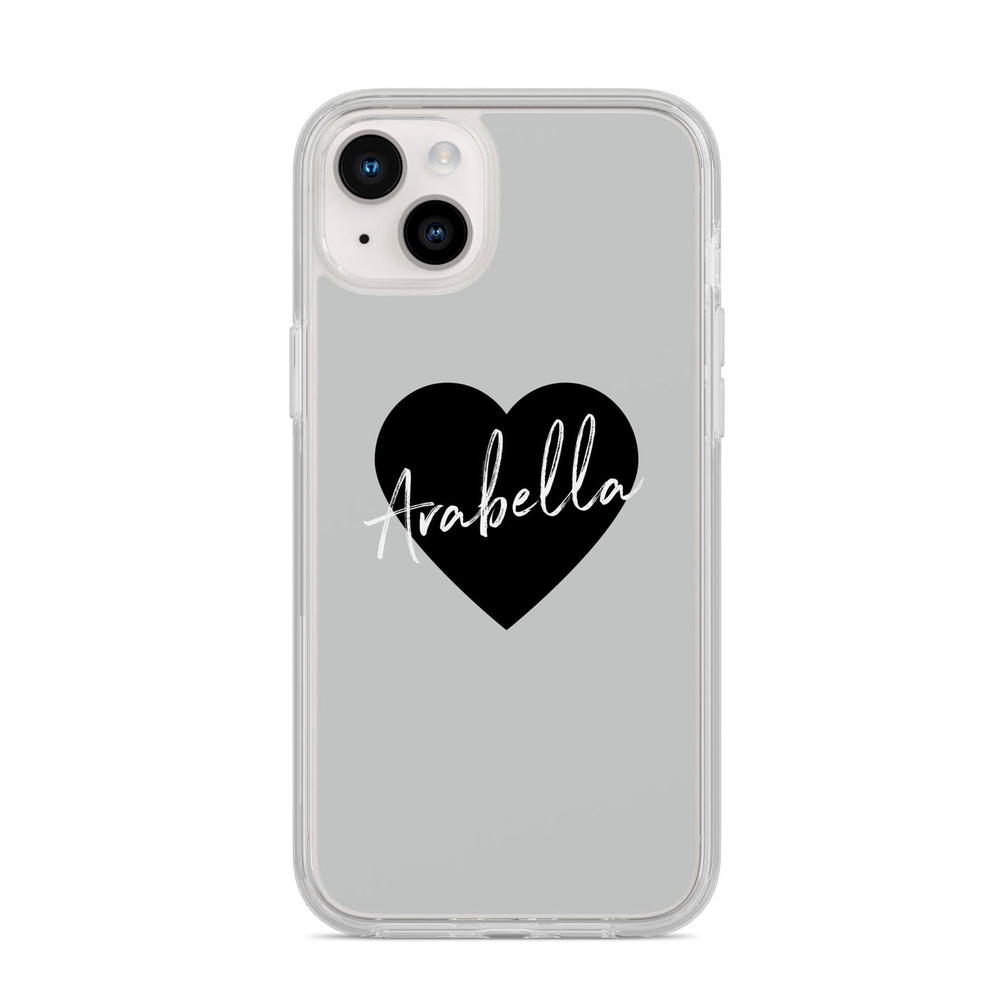 Personalised Heart Valentines iPhone 14 Plus Clear Tough Case Starlight