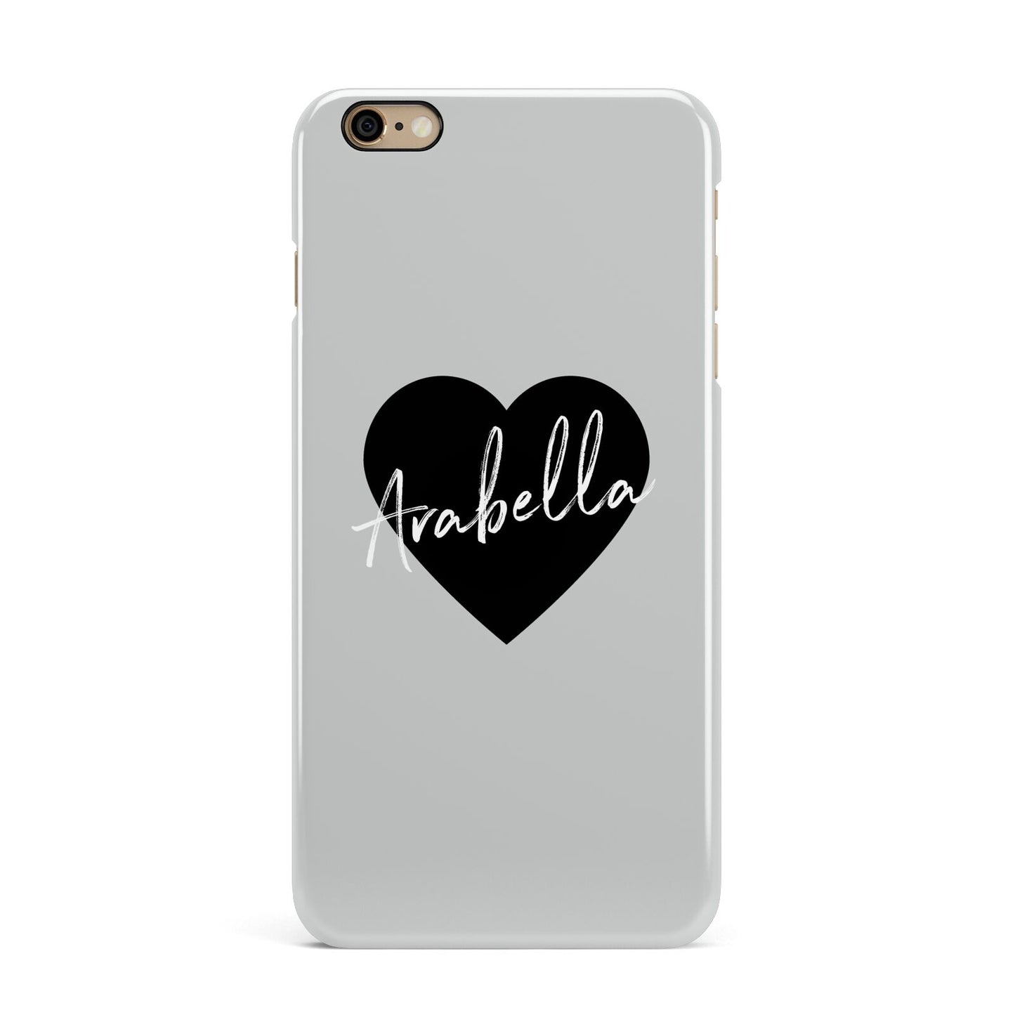 Personalised Heart Valentines iPhone 6 Plus 3D Snap Case on Gold Phone