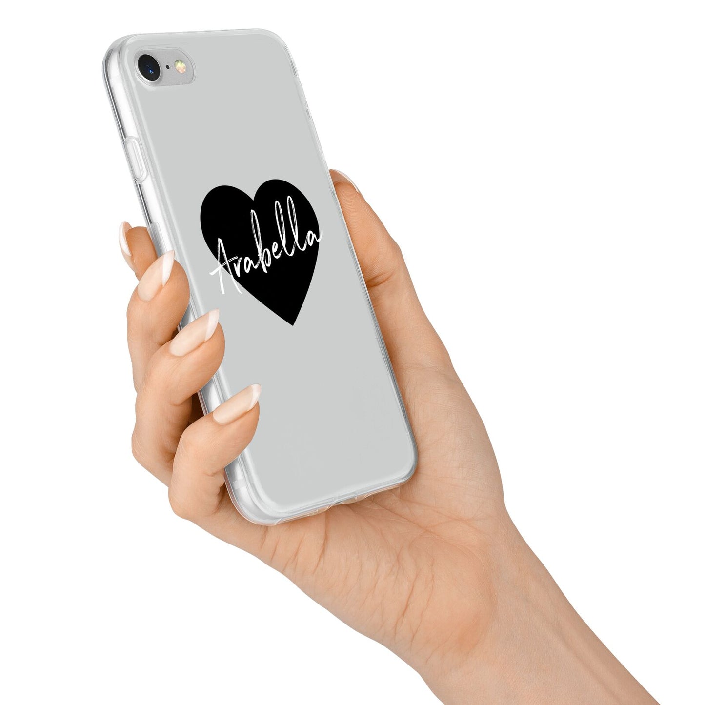 Personalised Heart Valentines iPhone 7 Bumper Case on Silver iPhone Alternative Image