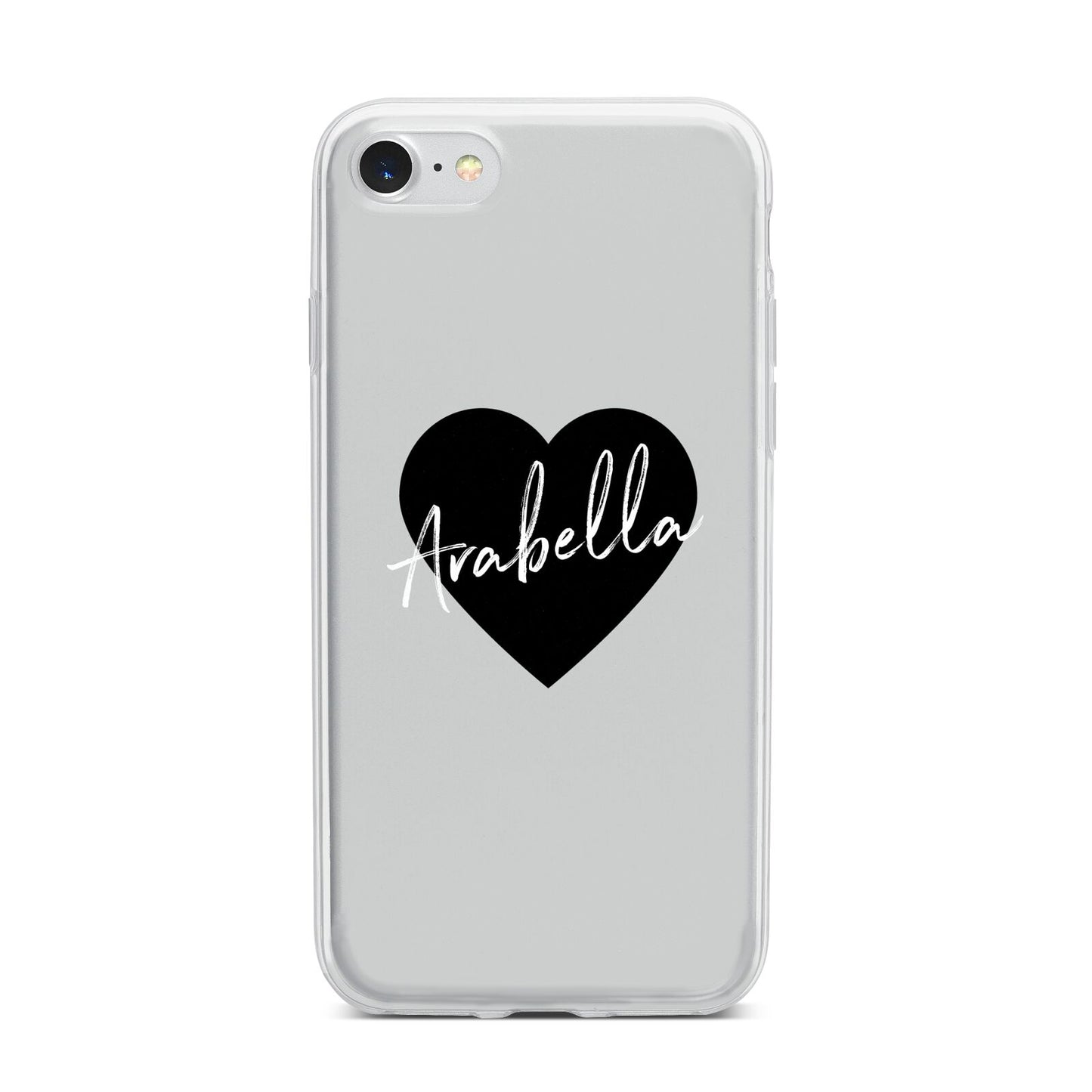 Personalised Heart Valentines iPhone 7 Bumper Case on Silver iPhone