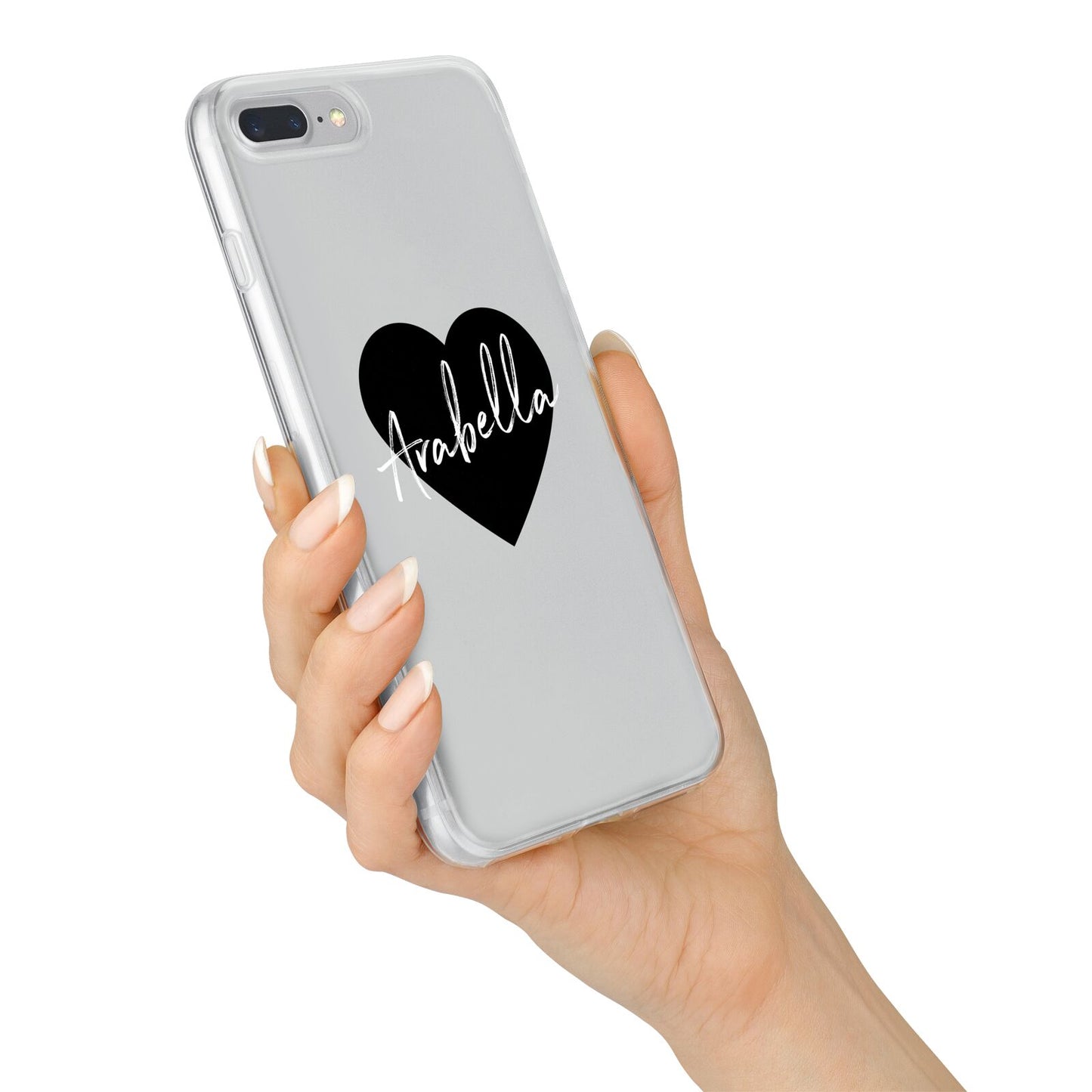 Personalised Heart Valentines iPhone 7 Plus Bumper Case on Silver iPhone Alternative Image