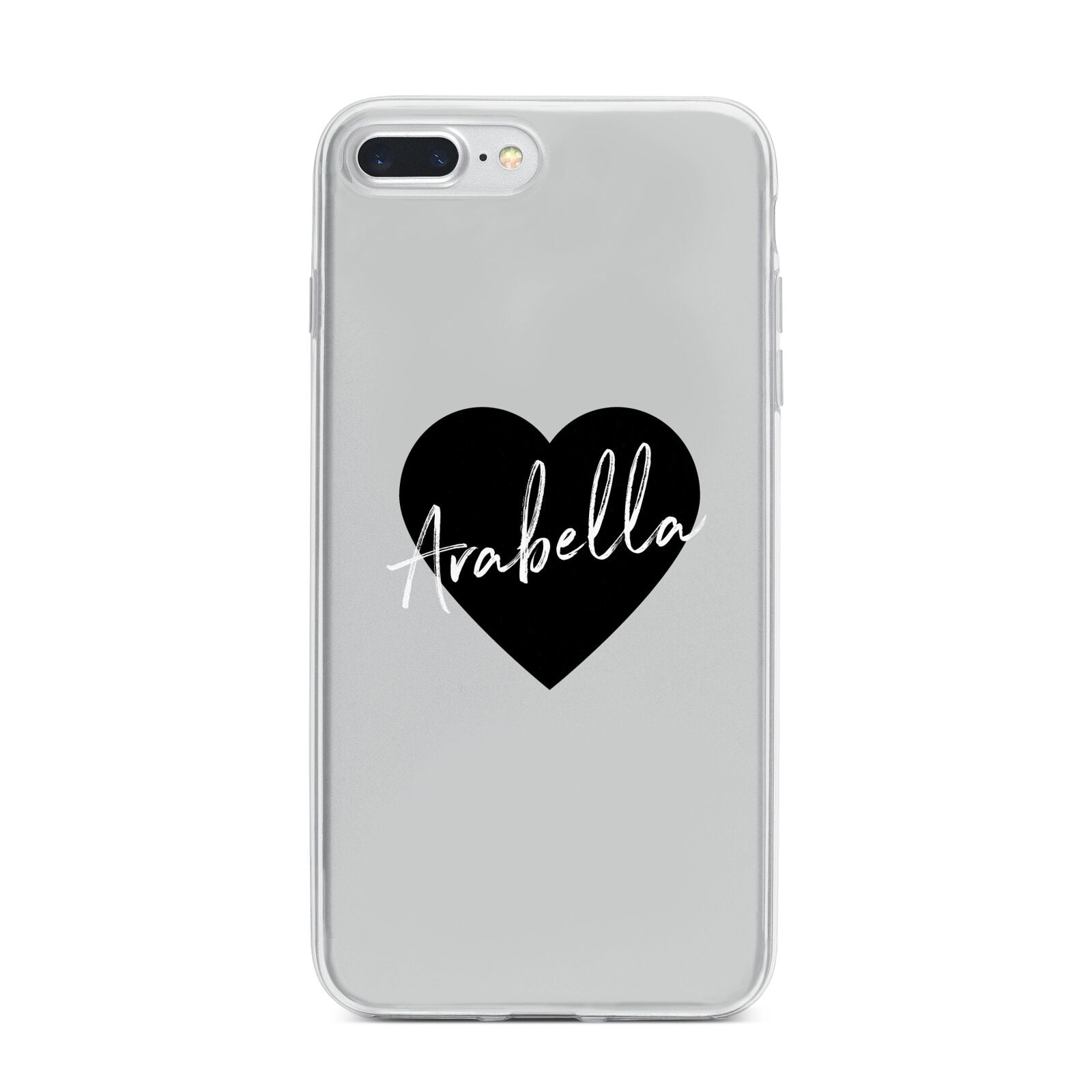 Personalised Heart Valentines iPhone 7 Plus Bumper Case on Silver iPhone