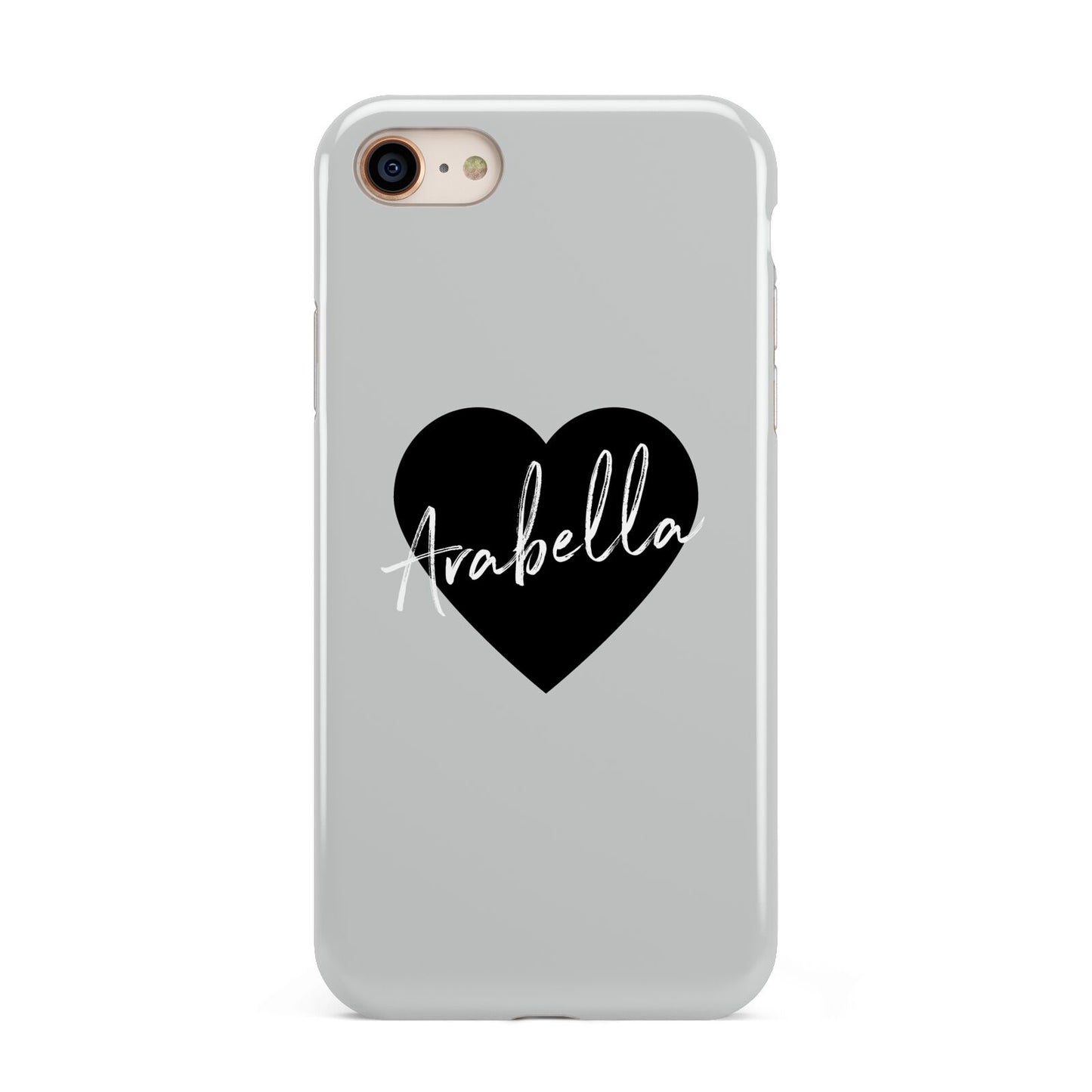 Personalised Heart Valentines iPhone 8 3D Tough Case on Gold Phone