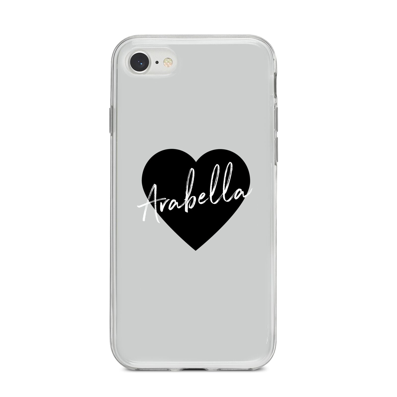 Personalised Heart Valentines iPhone 8 Bumper Case on Silver iPhone