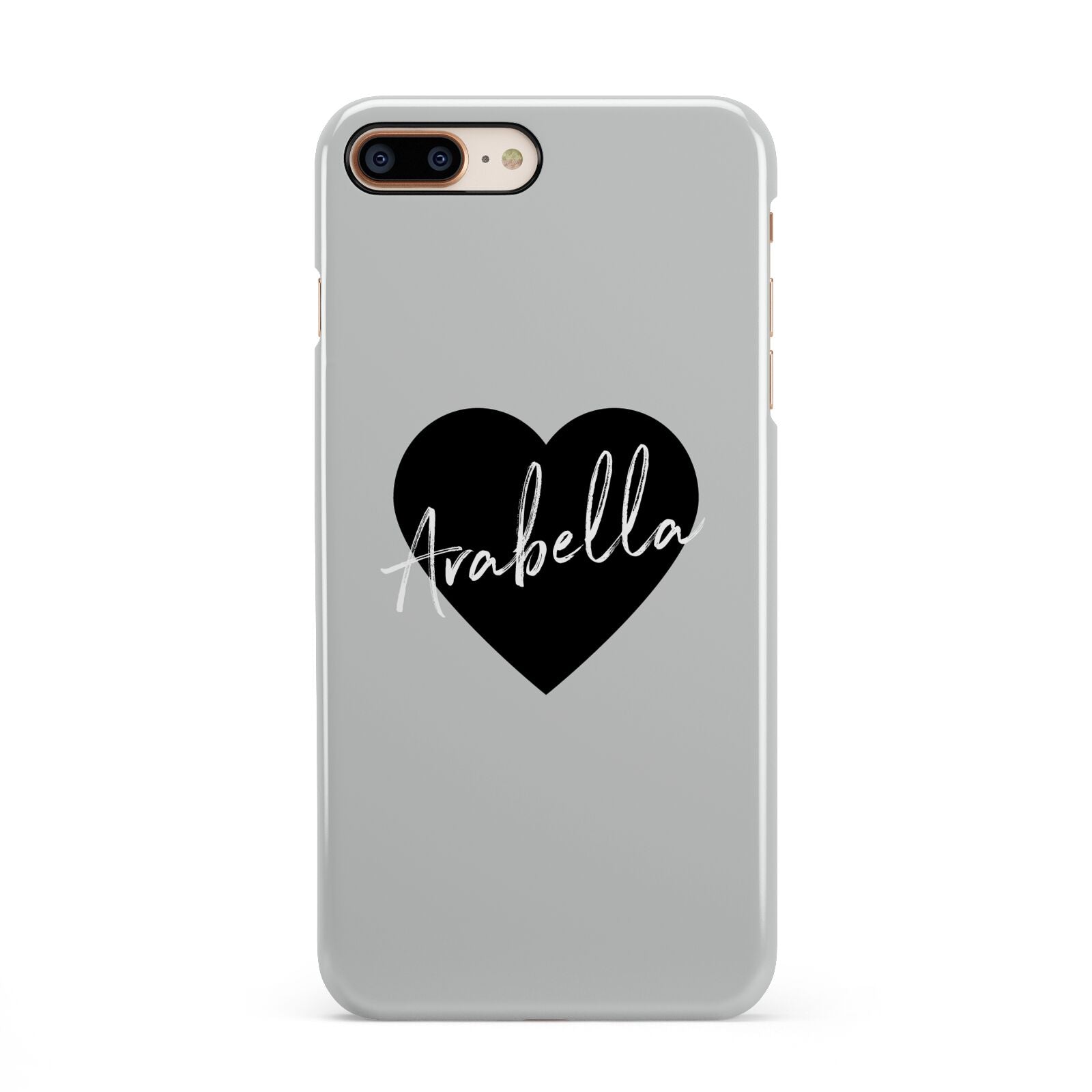 Personalised Heart Valentines iPhone 8 Plus 3D Snap Case on Gold Phone