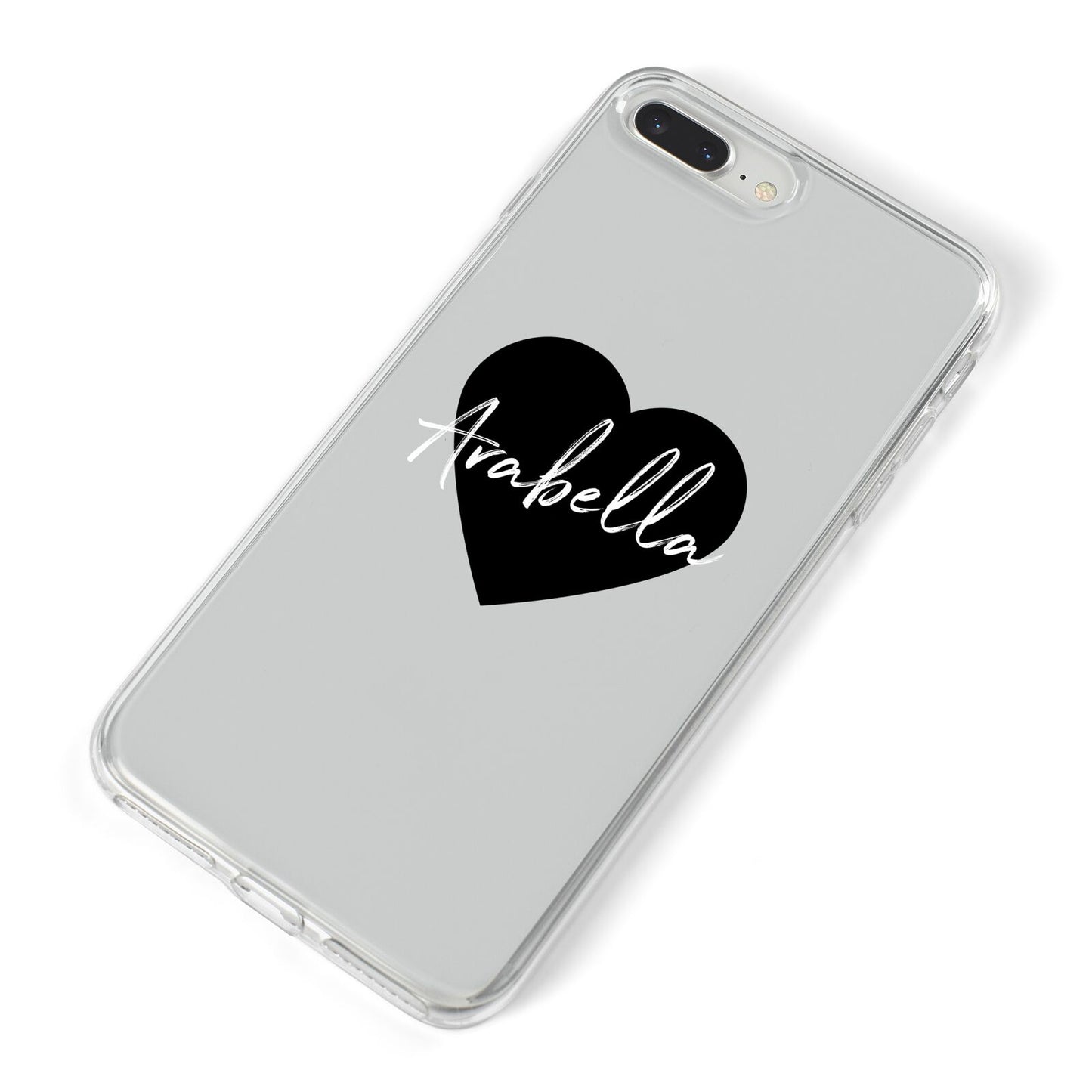 Personalised Heart Valentines iPhone 8 Plus Bumper Case on Silver iPhone Alternative Image