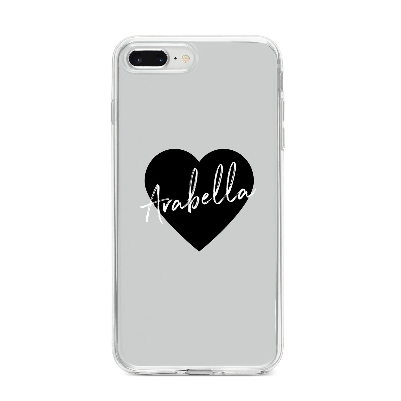 Personalised Heart Valentines iPhone 8 Plus Bumper Case on Silver iPhone