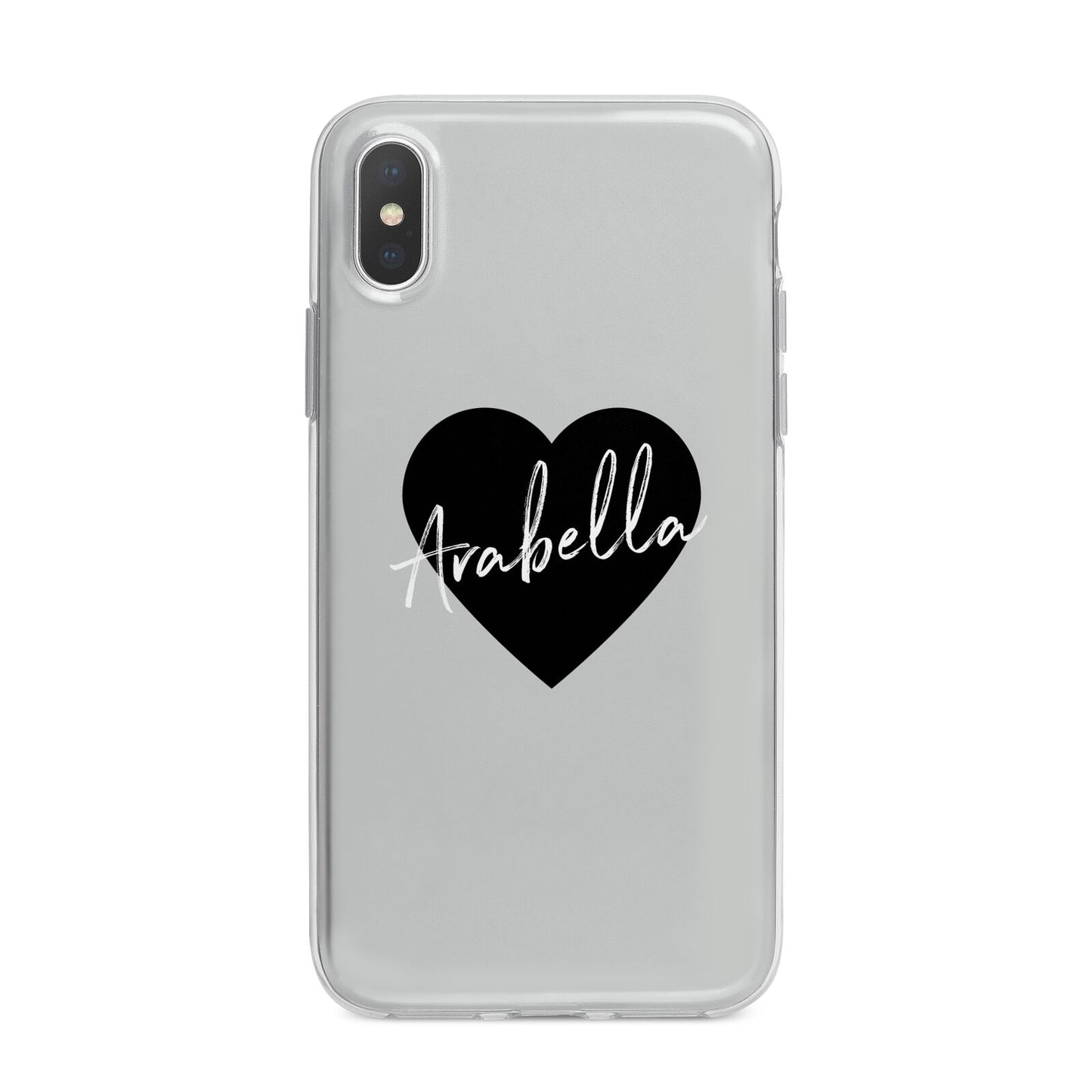 Personalised Heart Valentines iPhone X Bumper Case on Silver iPhone Alternative Image 1