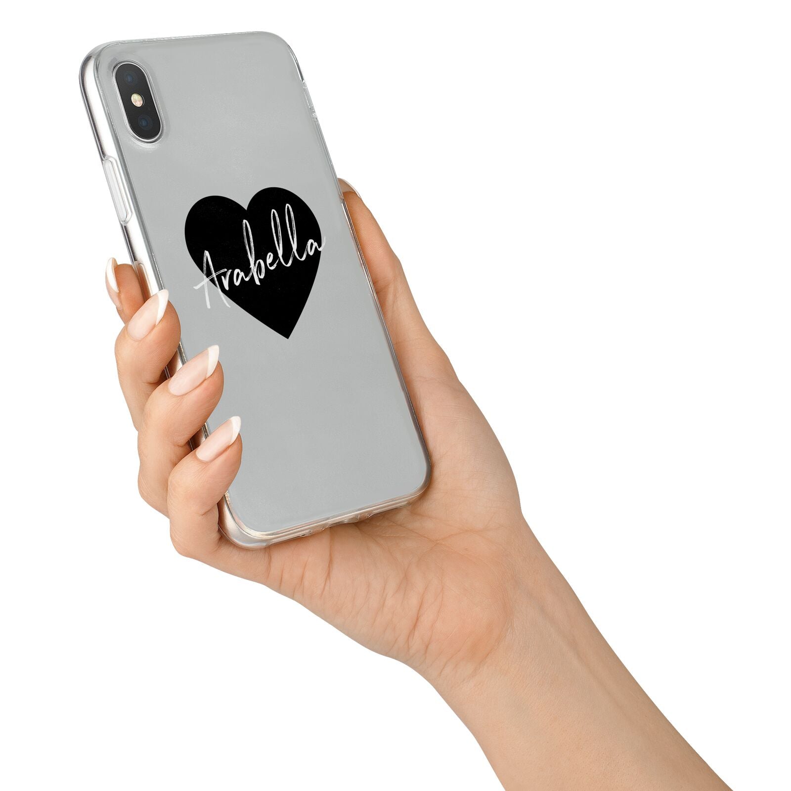 Personalised Heart Valentines iPhone X Bumper Case on Silver iPhone Alternative Image 2