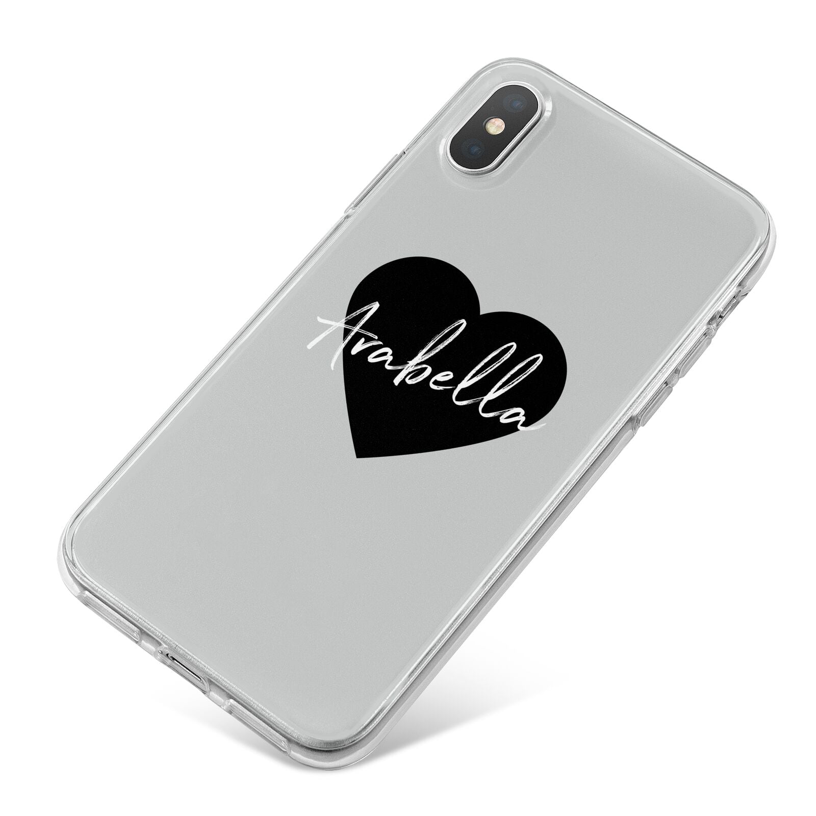 Personalised Heart Valentines iPhone X Bumper Case on Silver iPhone