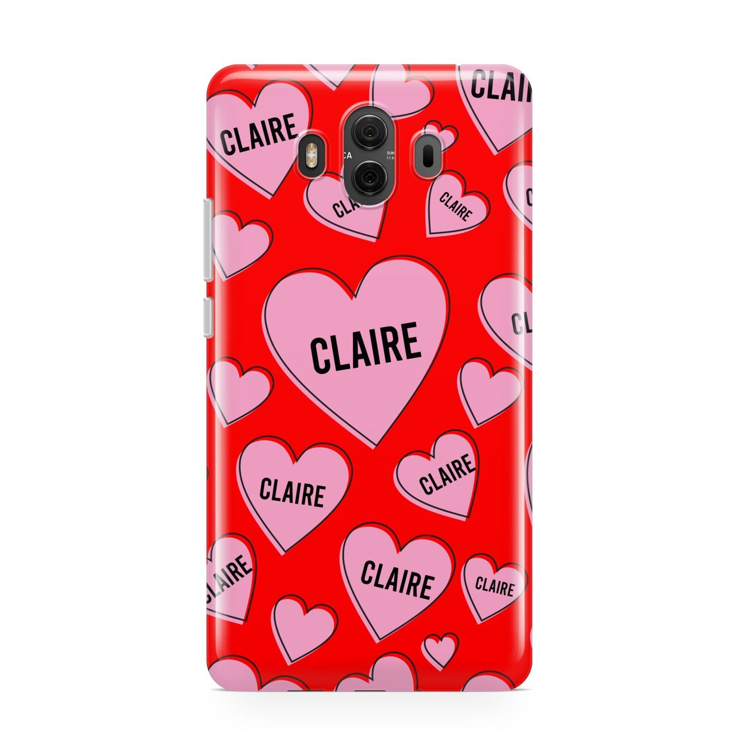 Personalised Hearts Huawei Mate 10 Protective Phone Case