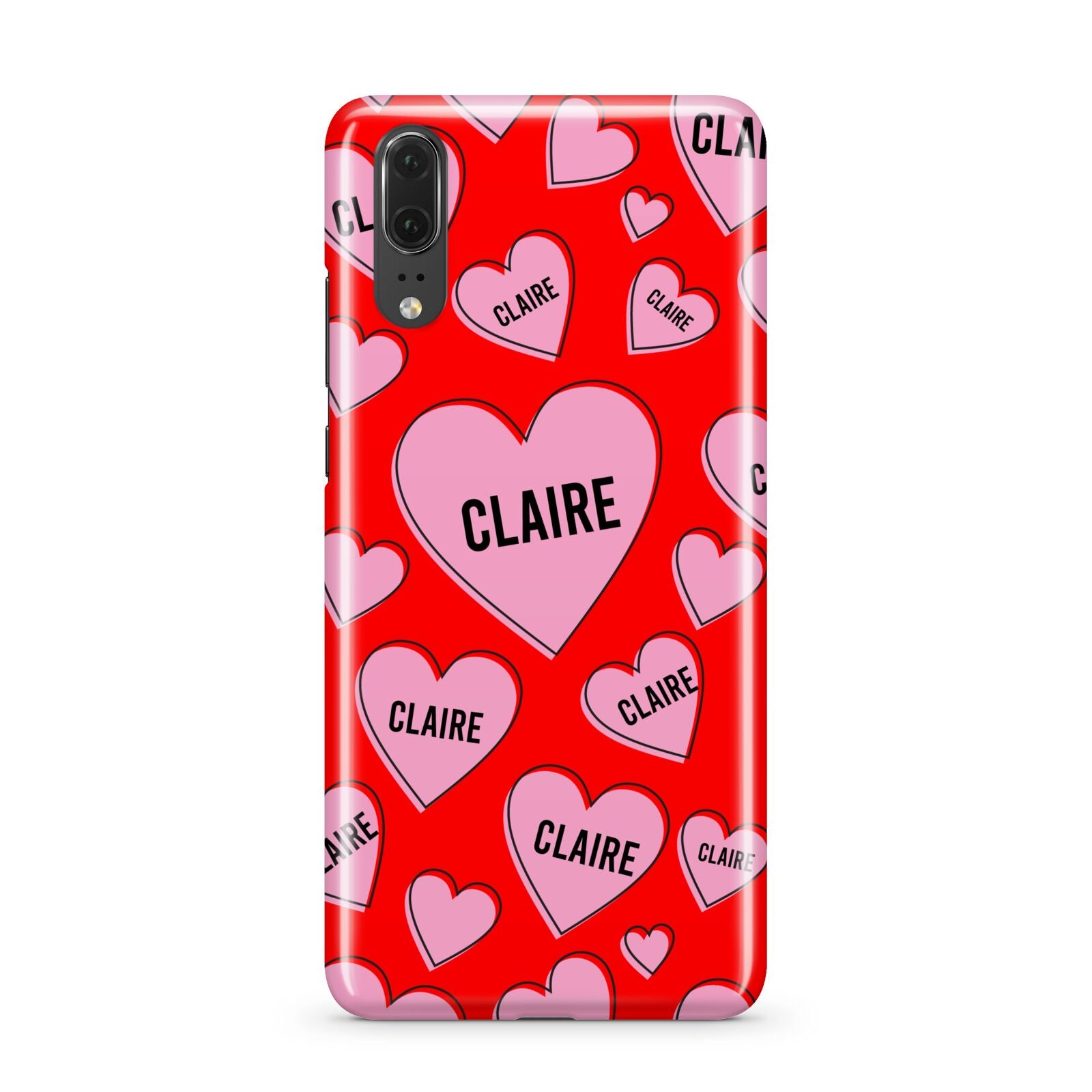 Personalised Hearts Huawei P20 Phone Case