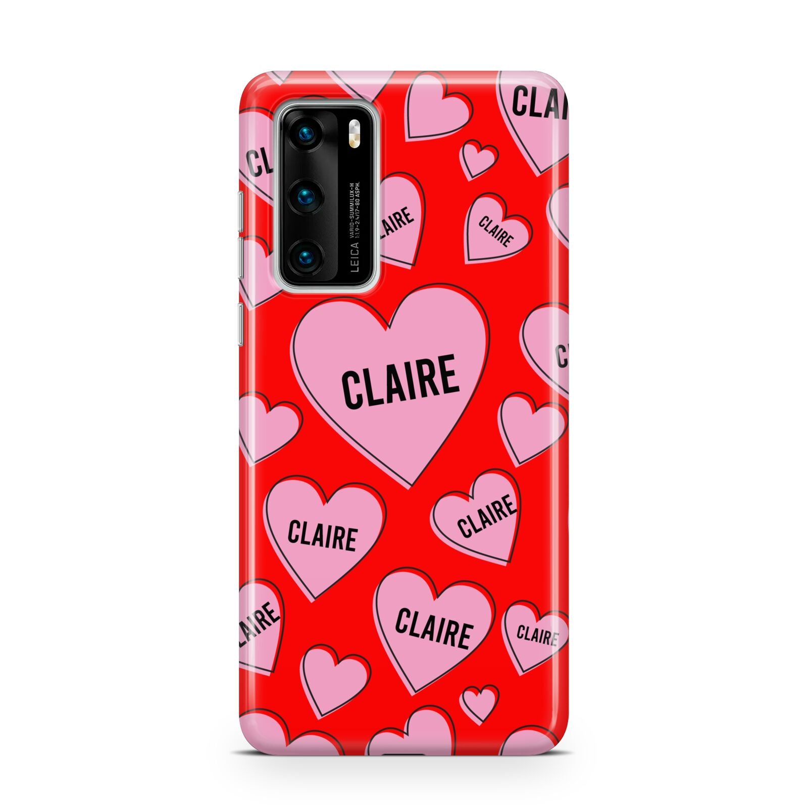 Personalised Hearts Huawei P40 Phone Case