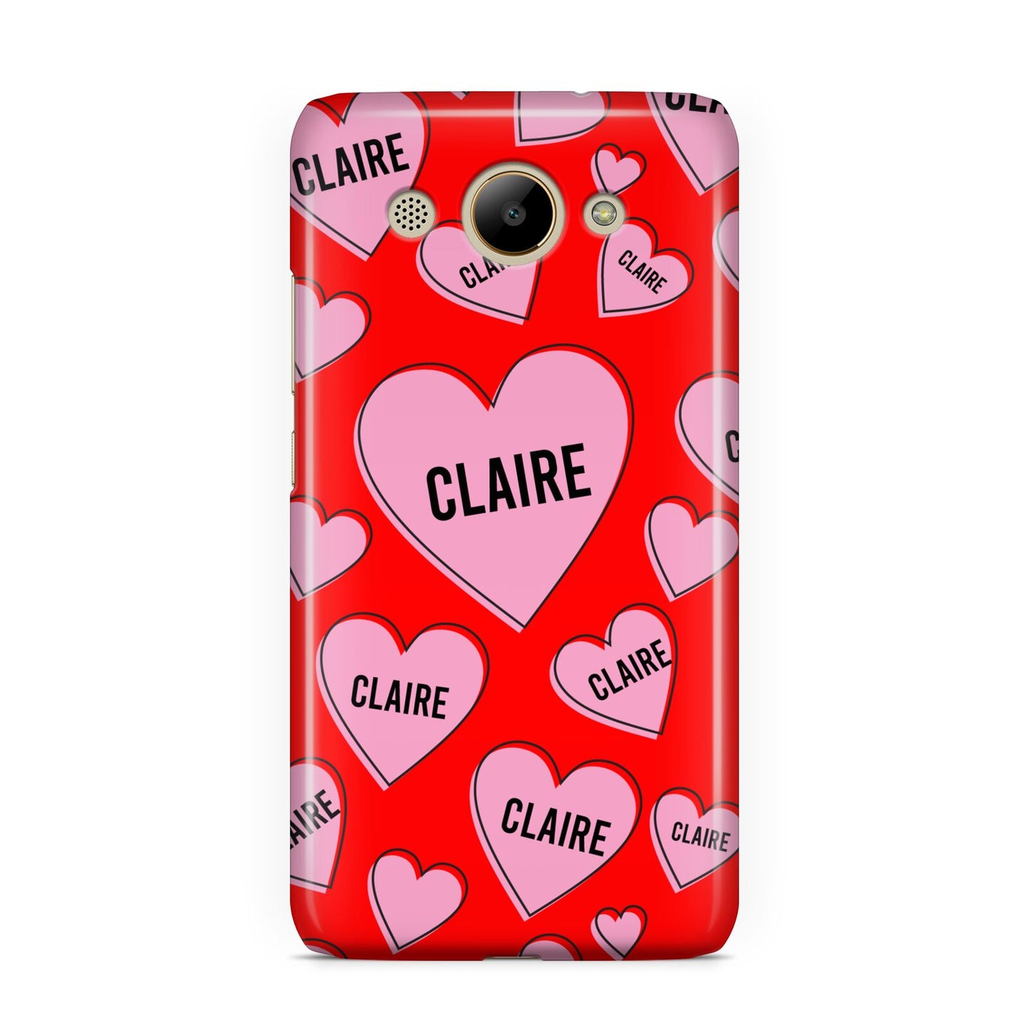 Personalised Hearts Huawei Y3 2017