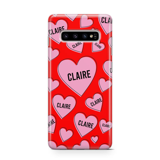 Personalised Hearts Protective Samsung Galaxy Case