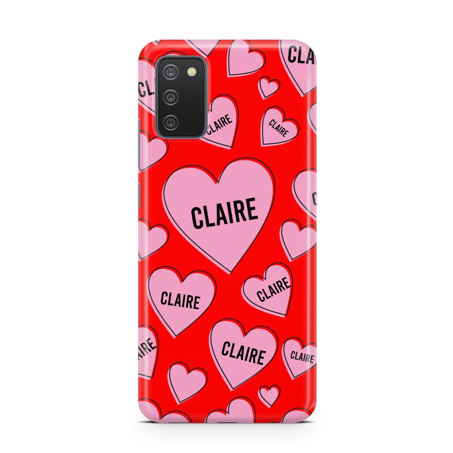 Personalised Hearts Samsung A02s Case