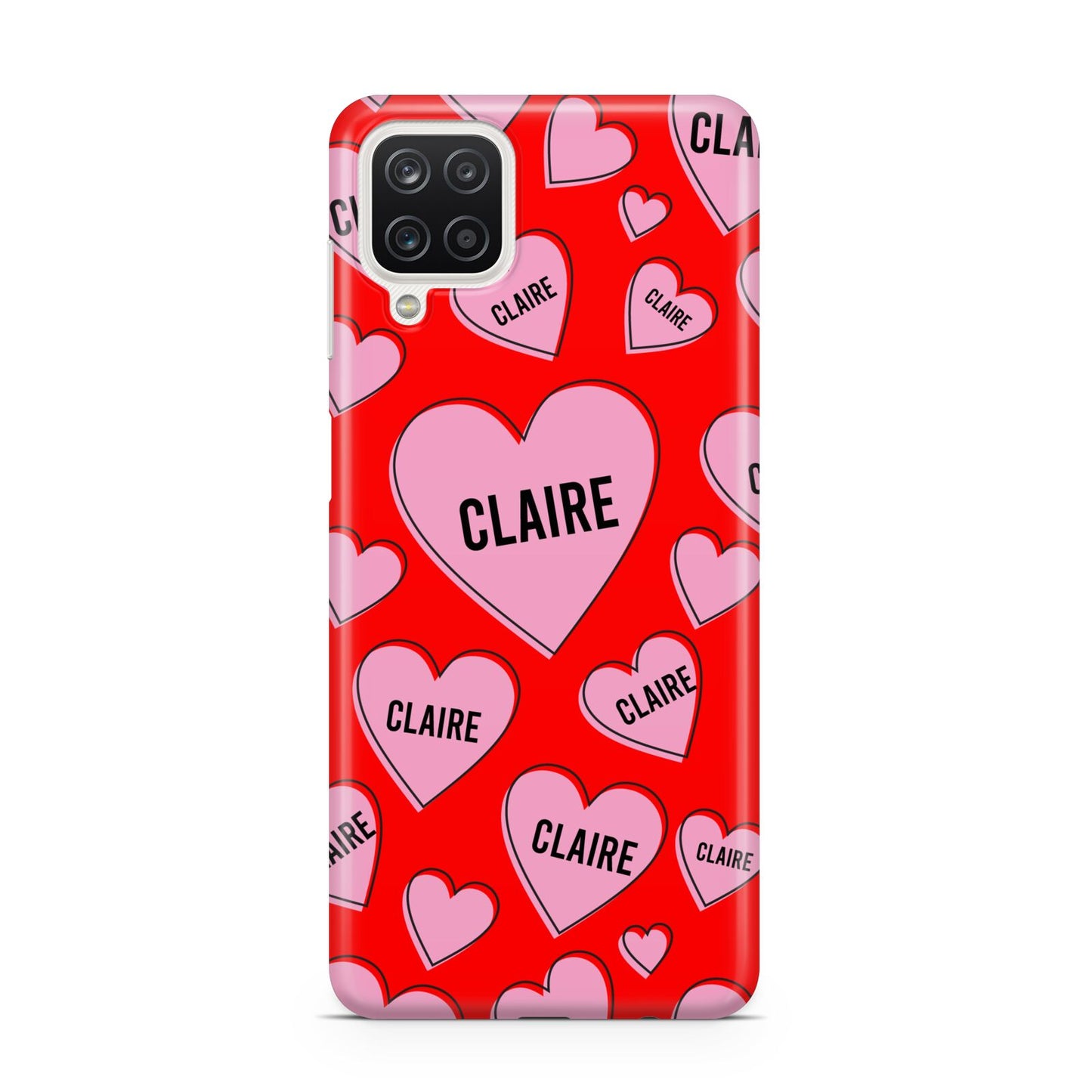 Personalised Hearts Samsung A12 Case